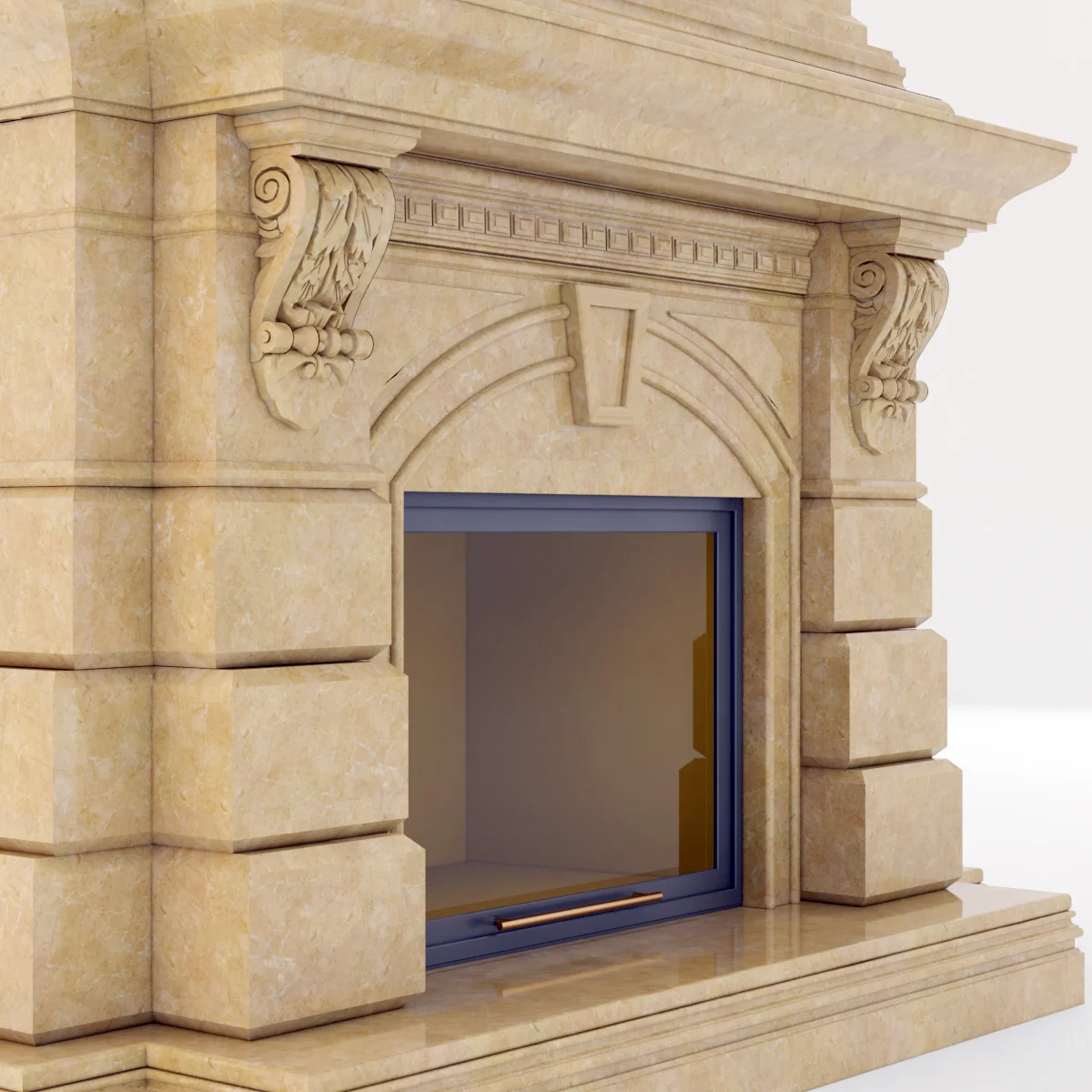 Marble Fireplace2 — 3D model preview 2