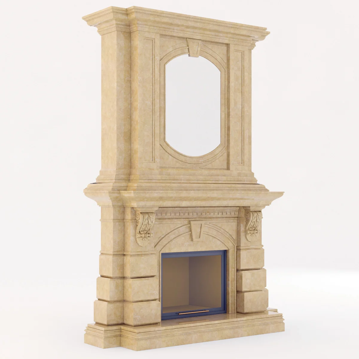 Marble Fireplace2 — 3D model preview 4