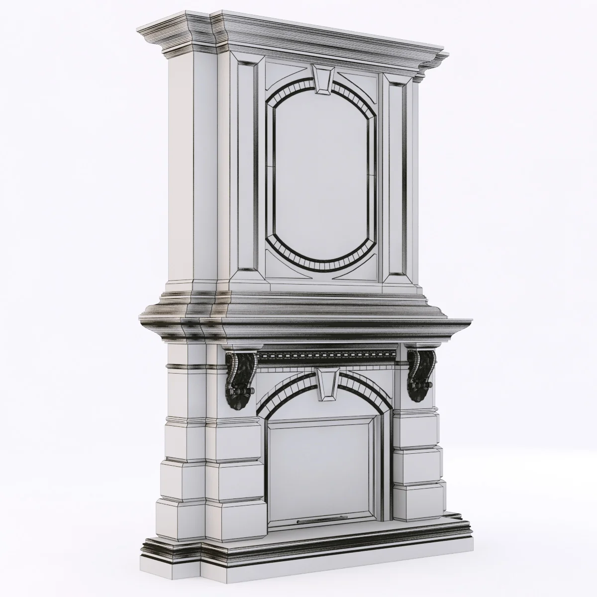 Marble Fireplace2 — 3D model preview 5