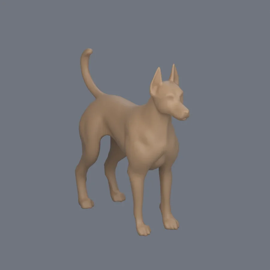 Dog Basemesh 09, 3D model preview 2