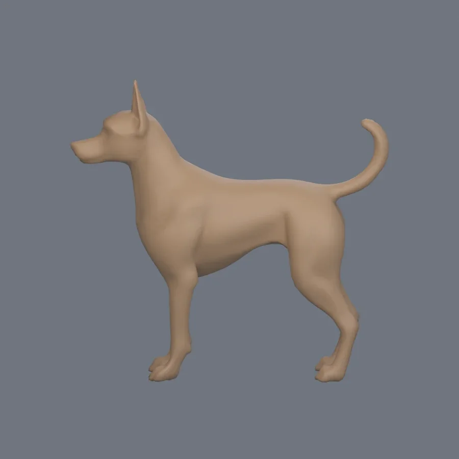 Dog Basemesh 09, 3D model preview 3
