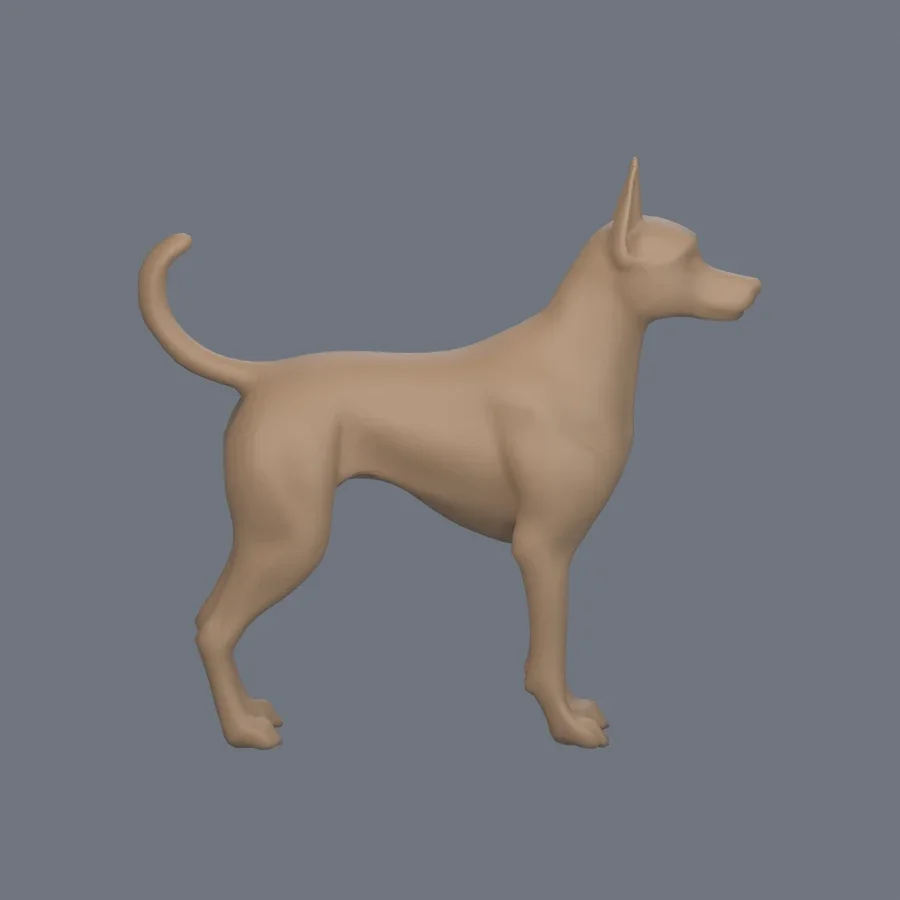 Dog Basemesh 09, 3D model preview 5