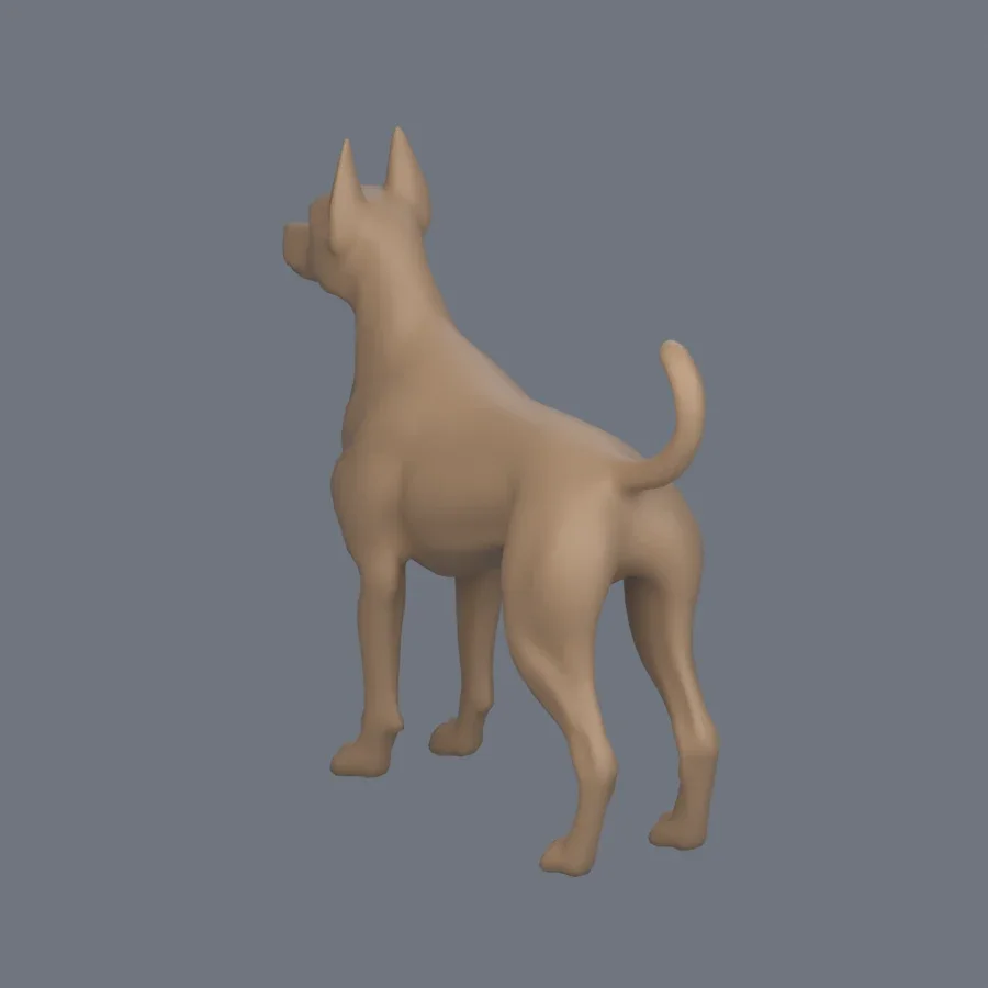 Dog Basemesh 09, 3D model preview 6