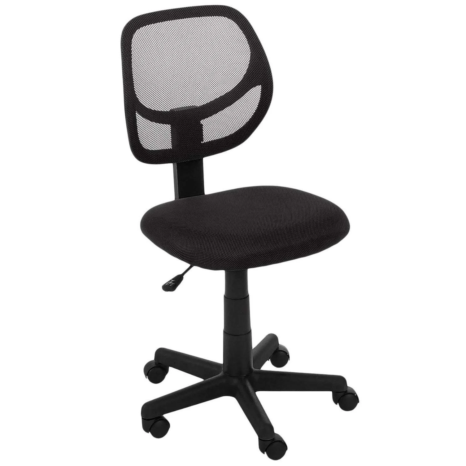 Black Mesh Low-Back Office Chair with Swivel Base