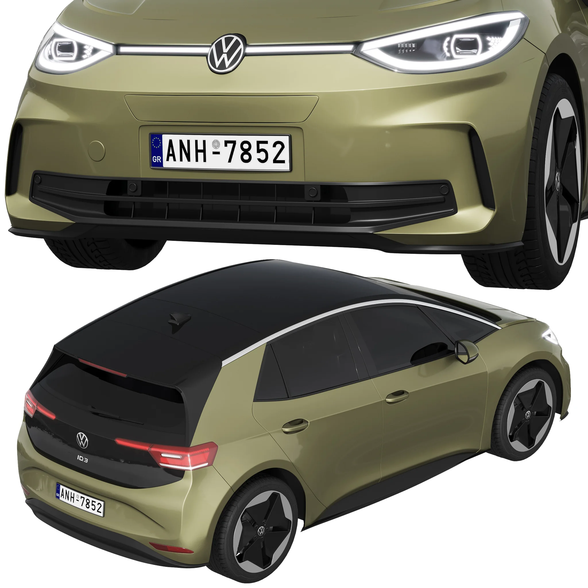 Volkswagen ID3 2024, 3D model preview 3