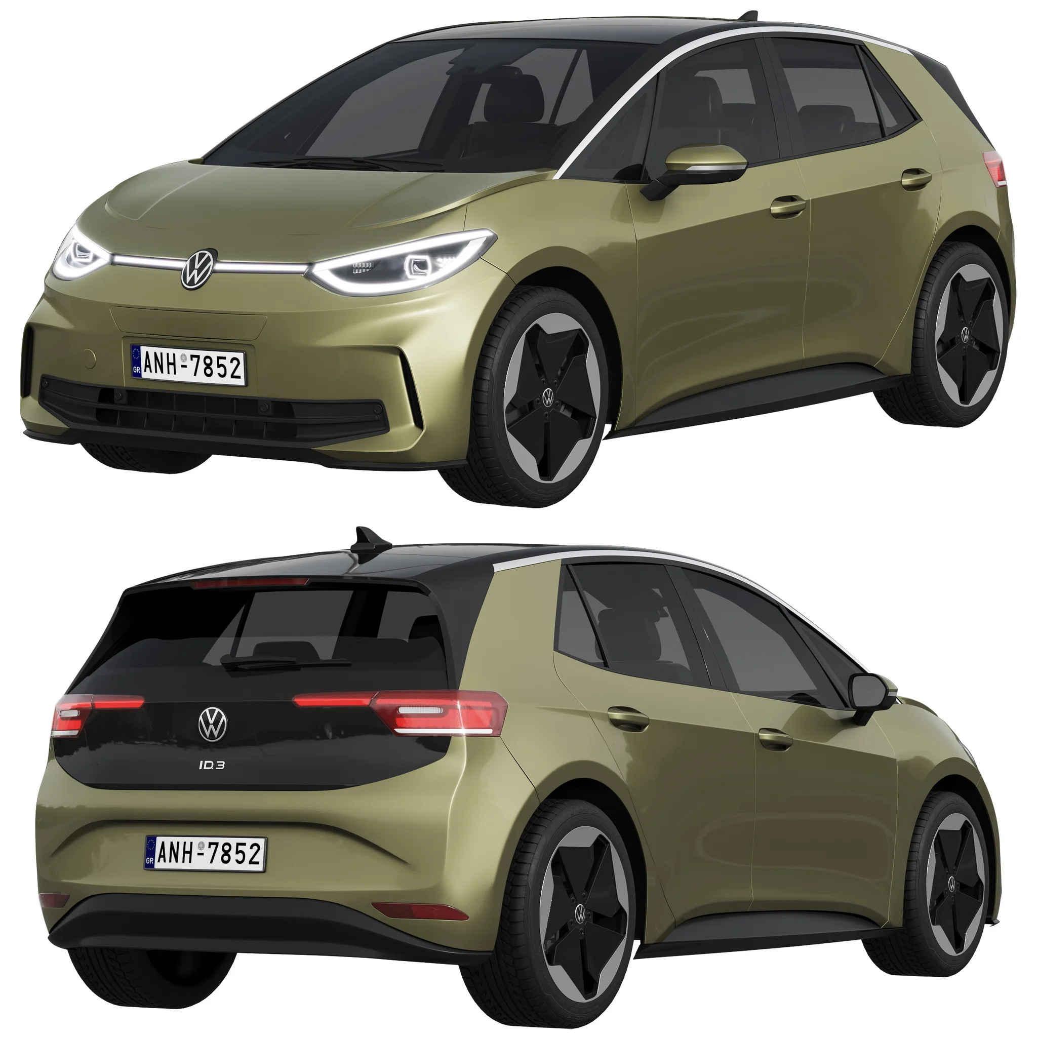 Volkswagen ID3 2024, 3D model preview 7