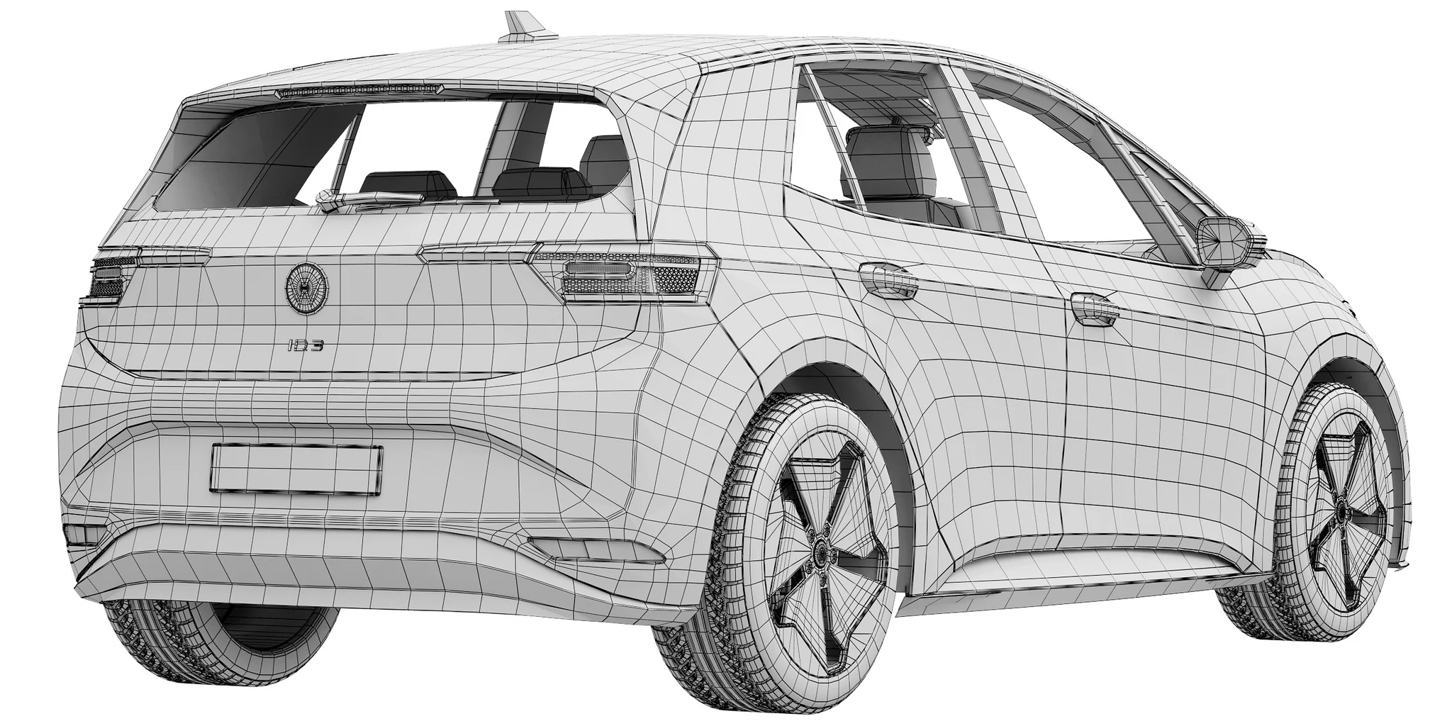 Volkswagen ID3 2024, 3D model preview 8