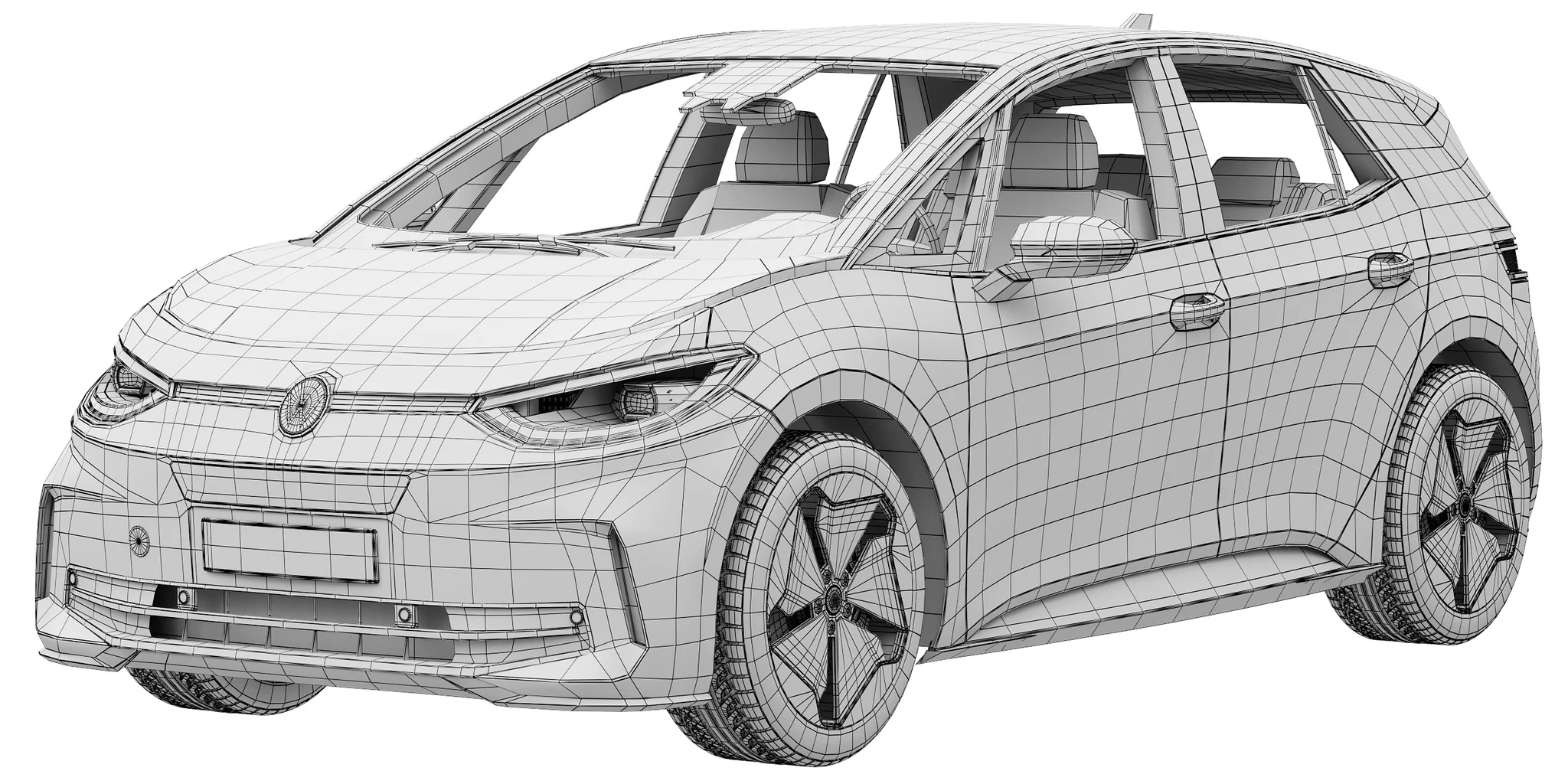 Volkswagen ID3 2024, 3D model preview 12