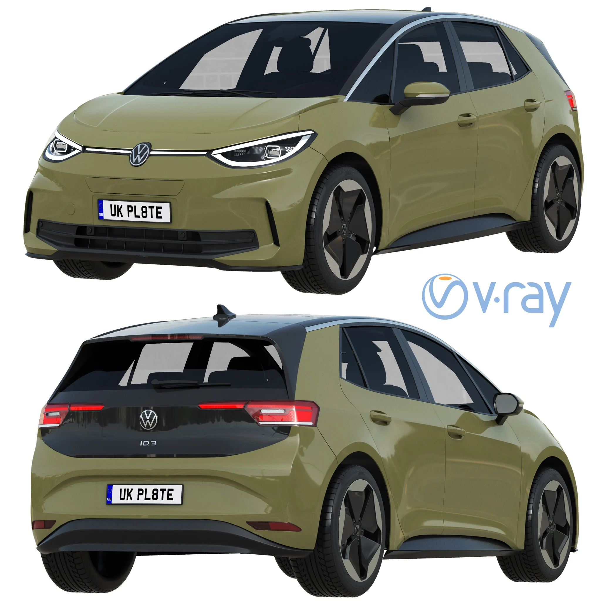 Volkswagen ID3 2024, 3D model preview 14