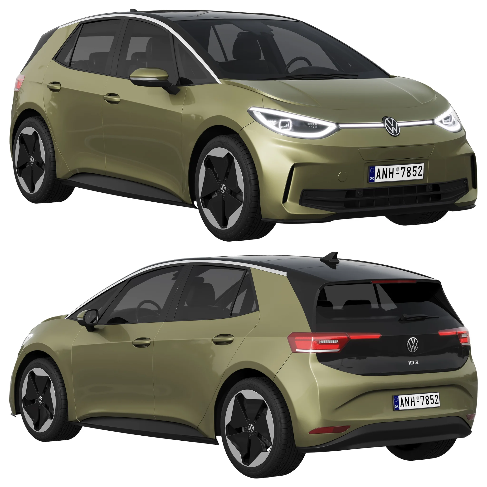 Volkswagen ID3 2024, 3D model preview 16