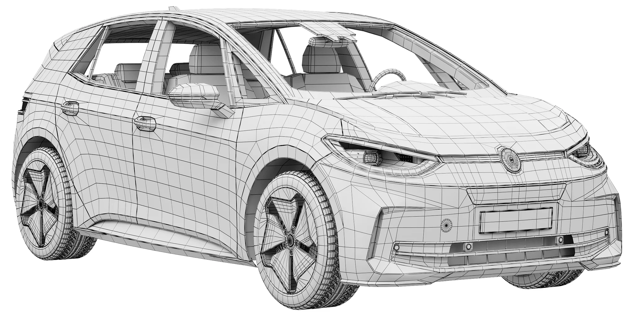 Volkswagen ID3 2024, 3D model preview 17