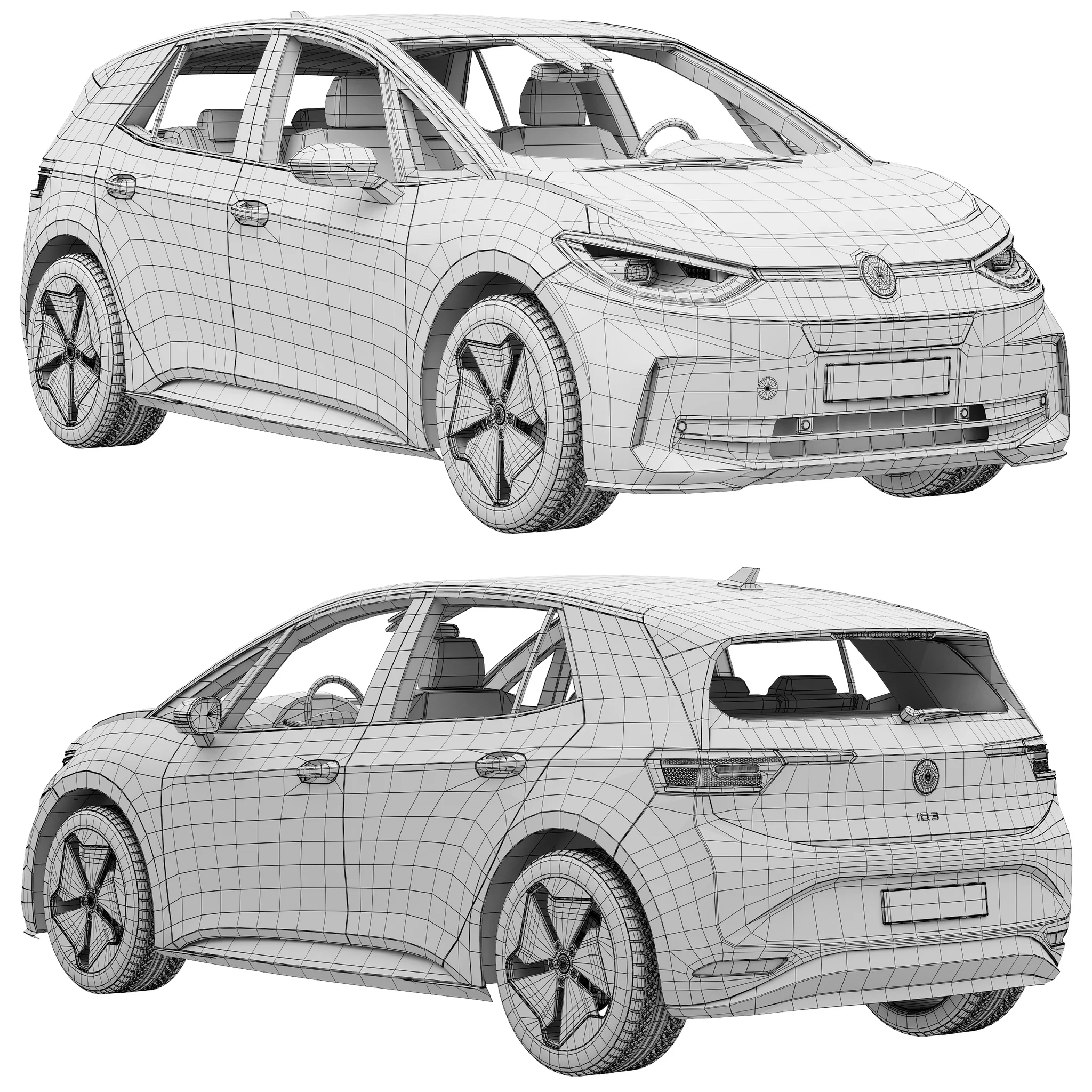 Volkswagen ID3 2024, 3D model preview 18