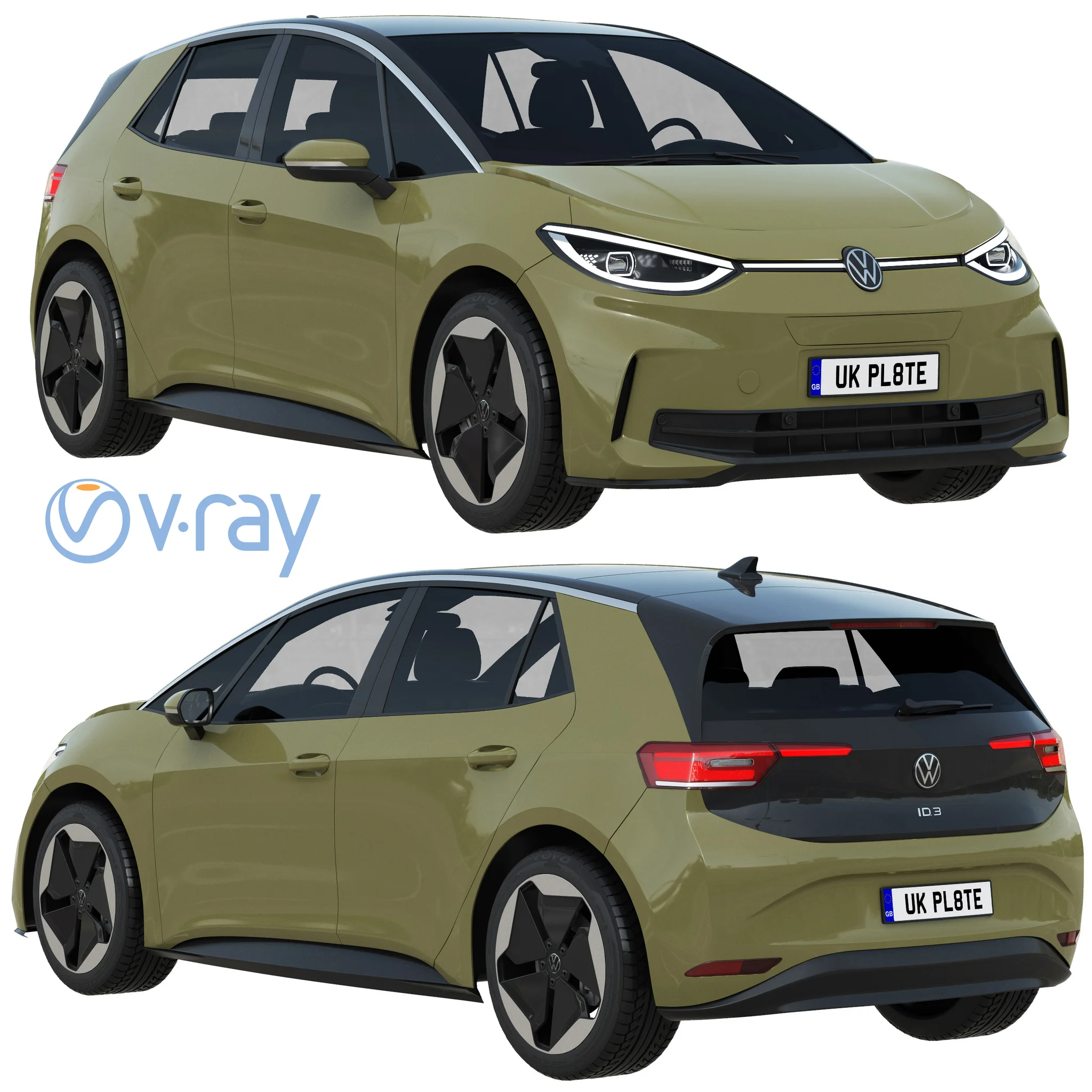 Volkswagen ID3 2024, 3D model preview 20