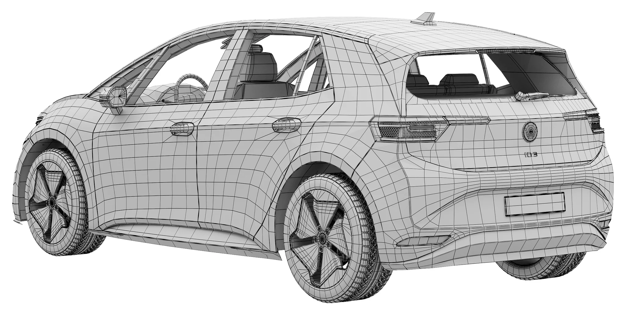 Volkswagen ID3 2024, 3D model preview 23