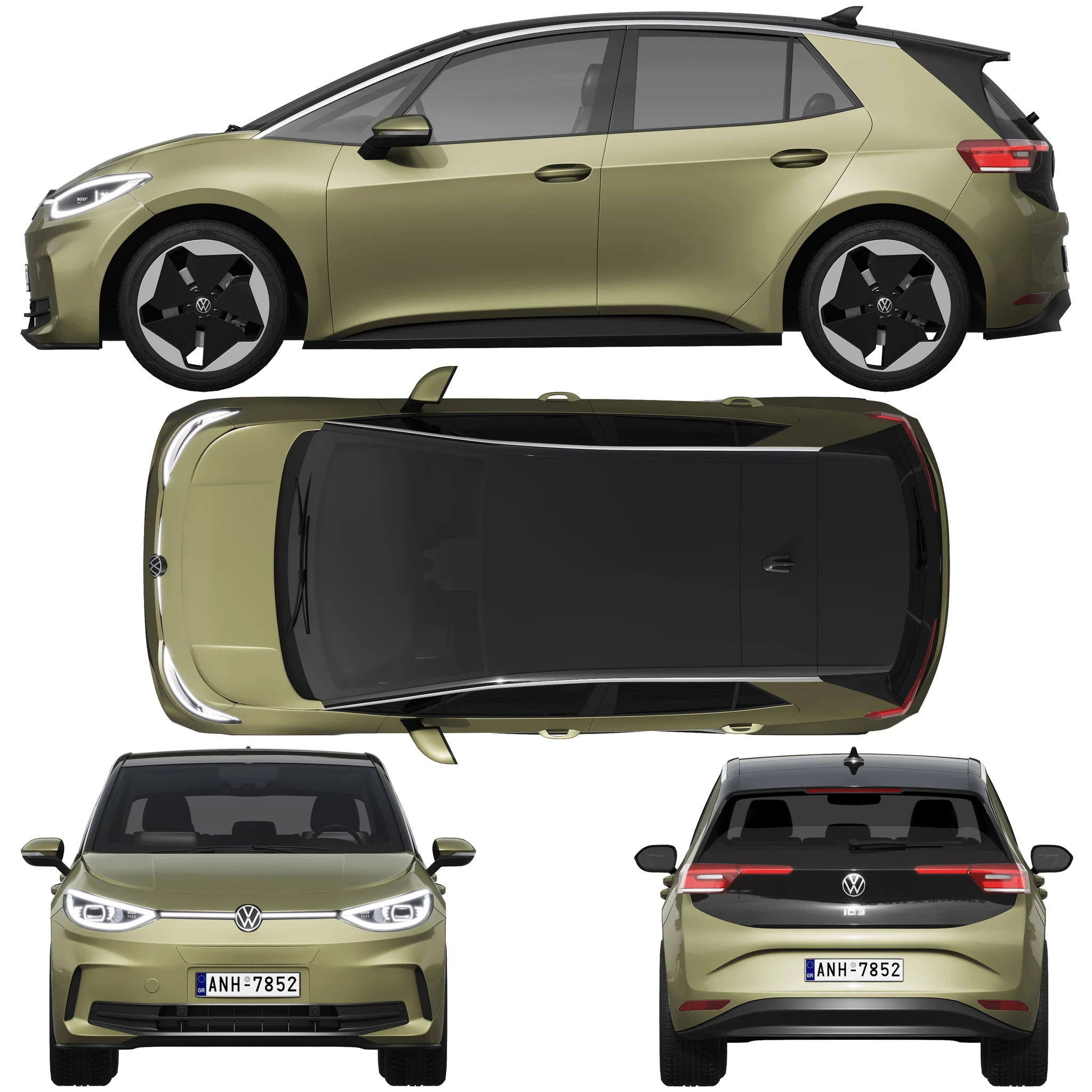 Volkswagen ID3 2024, 3D model preview 28