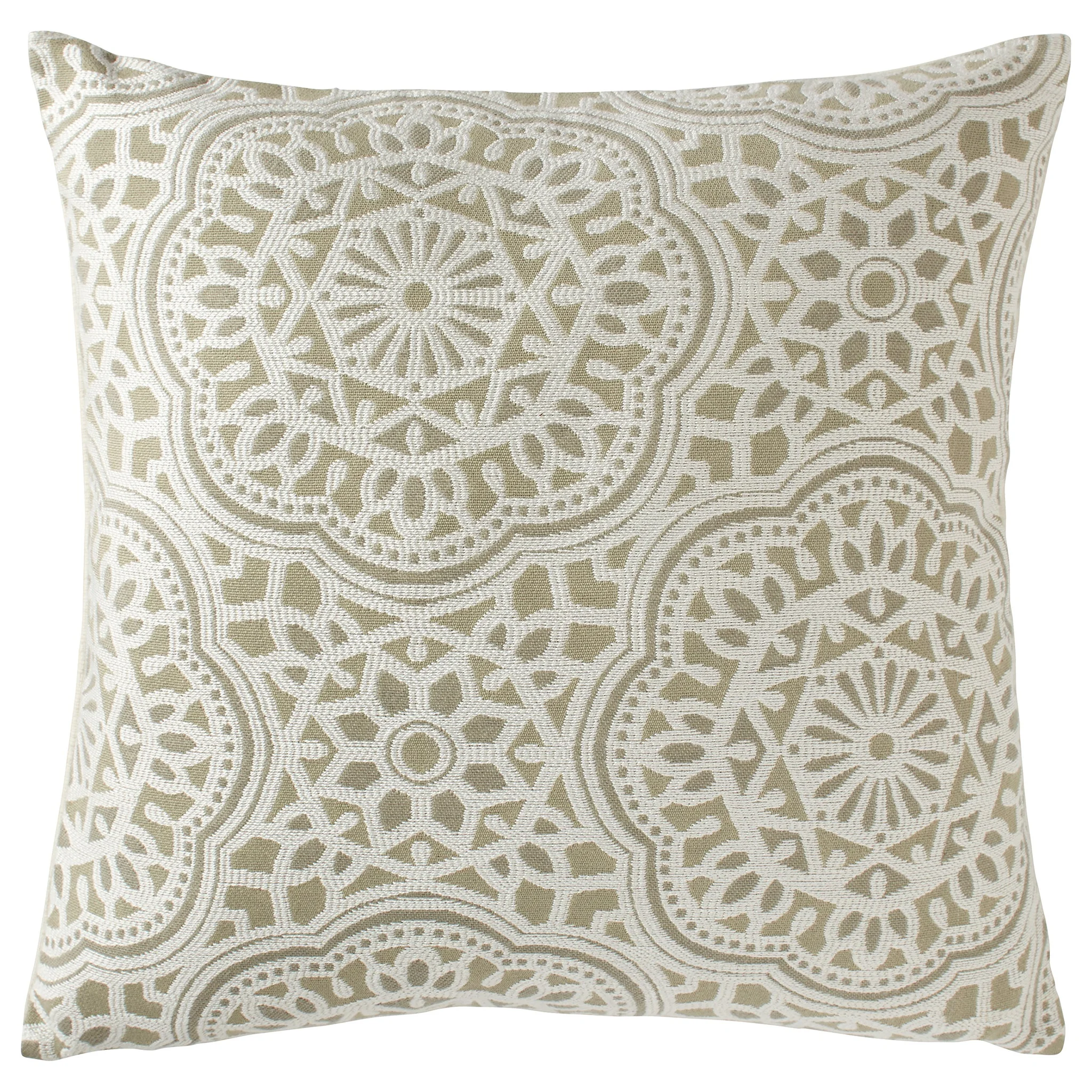 Moroccan Medallion Decorative Throw Pillow – Sea Salt Beige