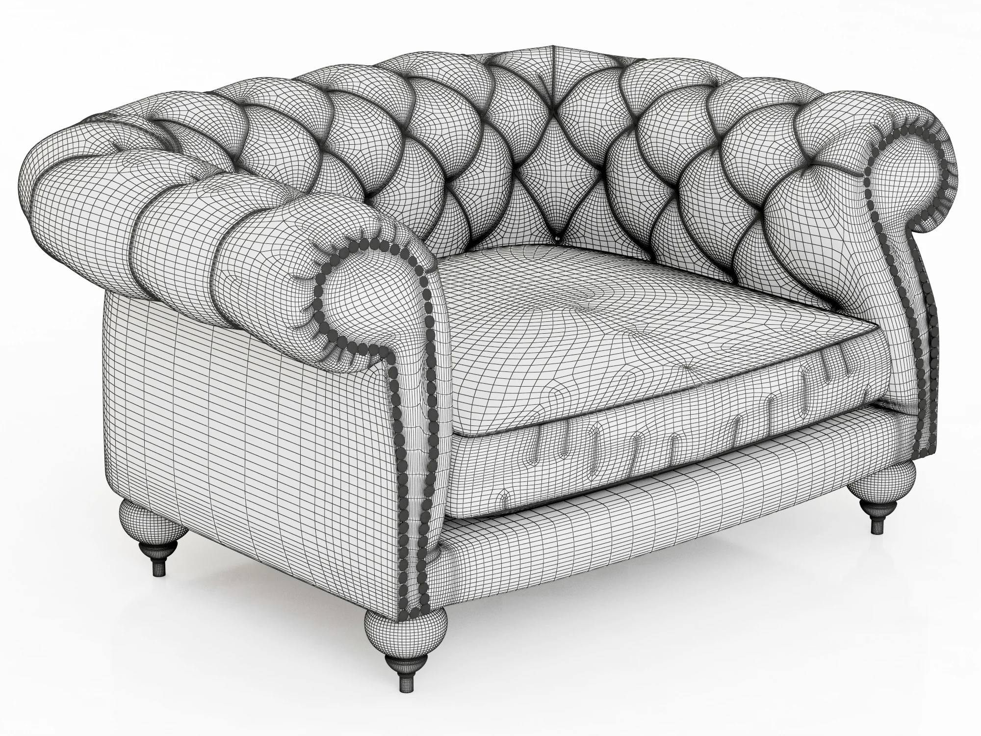 Baxter Diana Chester Armchair — 3D model preview 8
