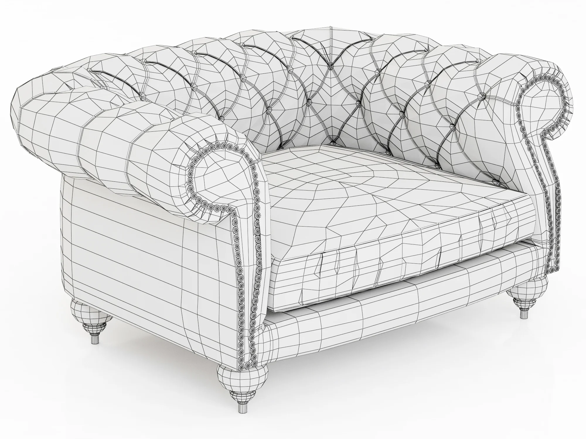 Baxter Diana Chester Armchair — 3D model preview 9