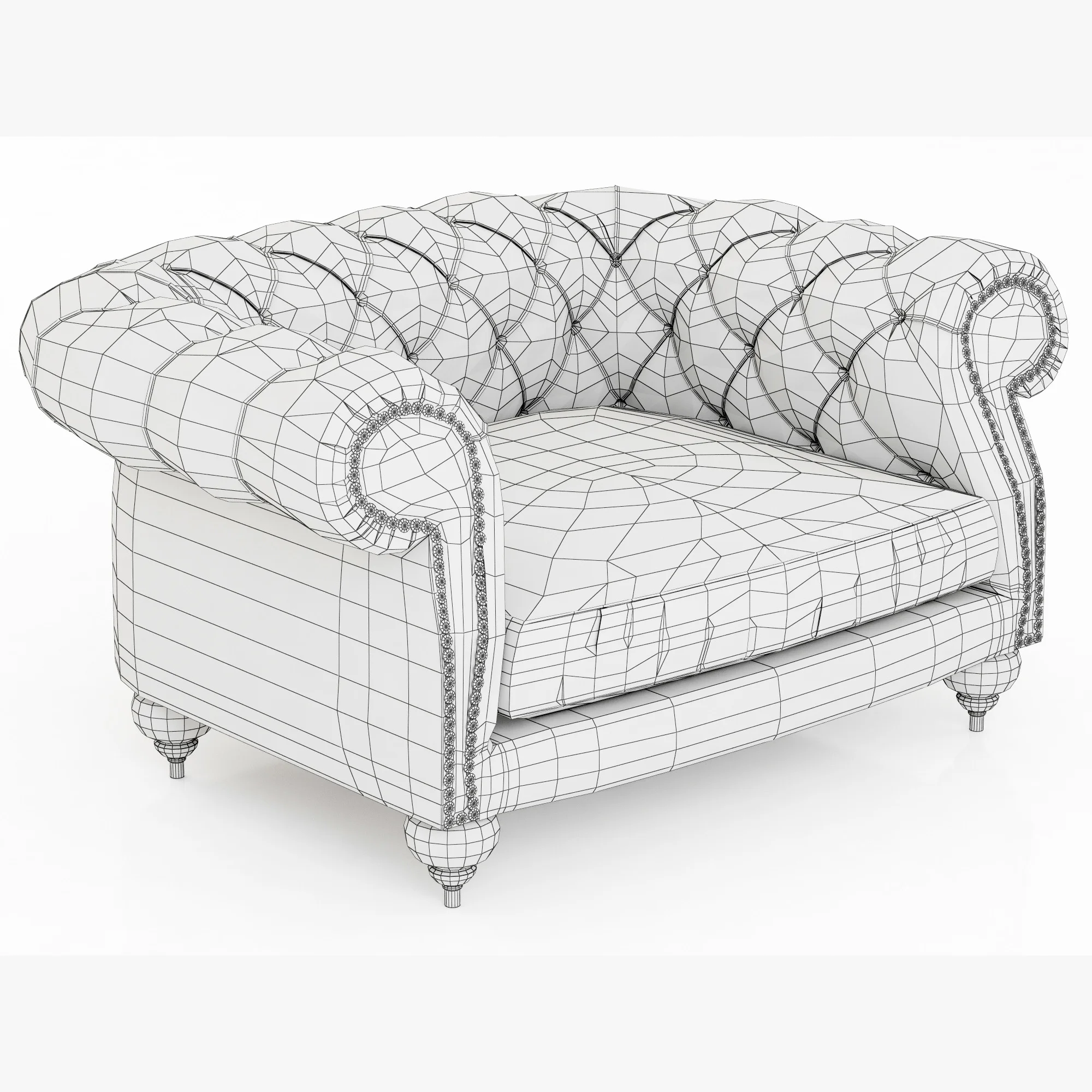 Baxter Diana Chester Armchair — 3D model preview 10