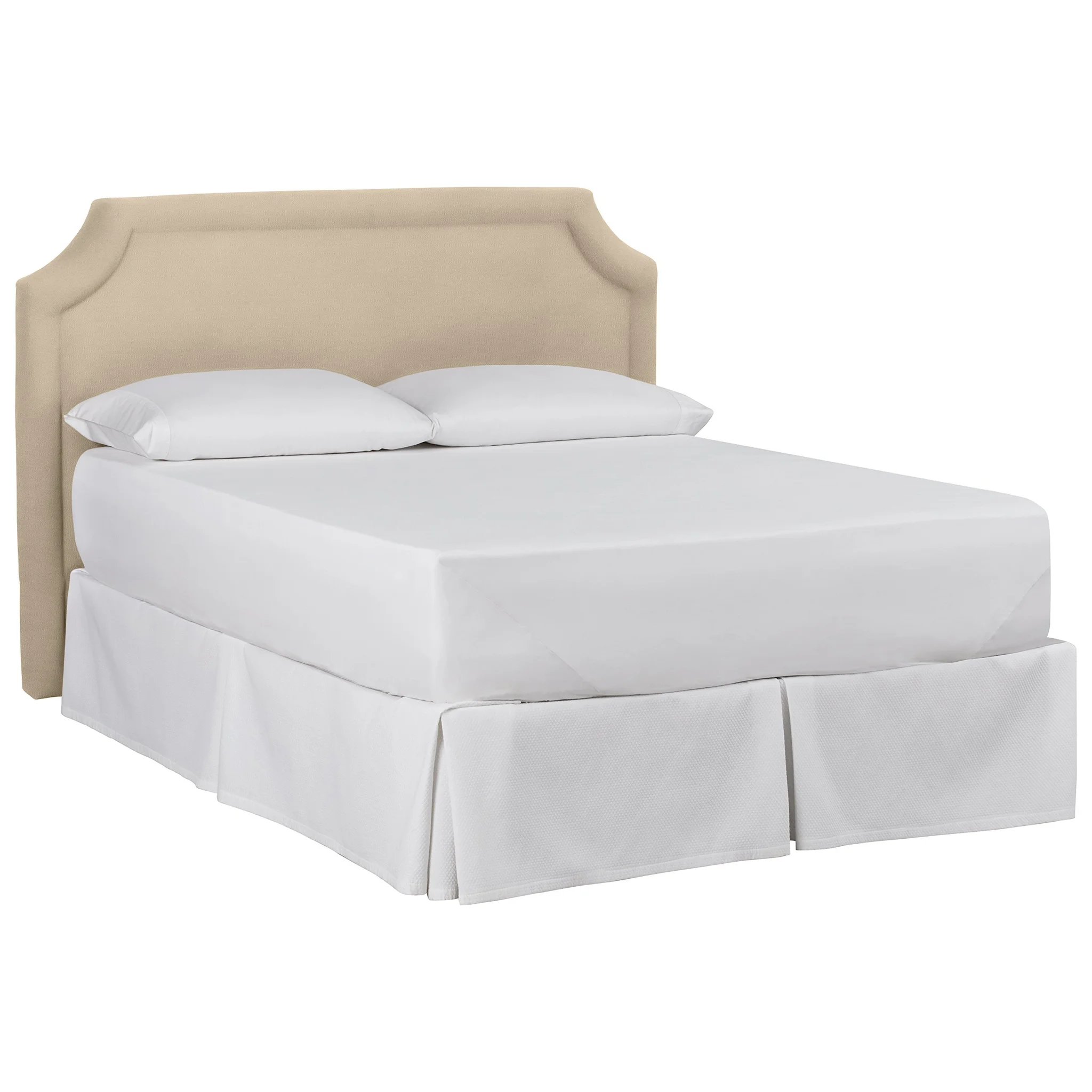 Classic Upholstered King Bed with Scalloped Headboard