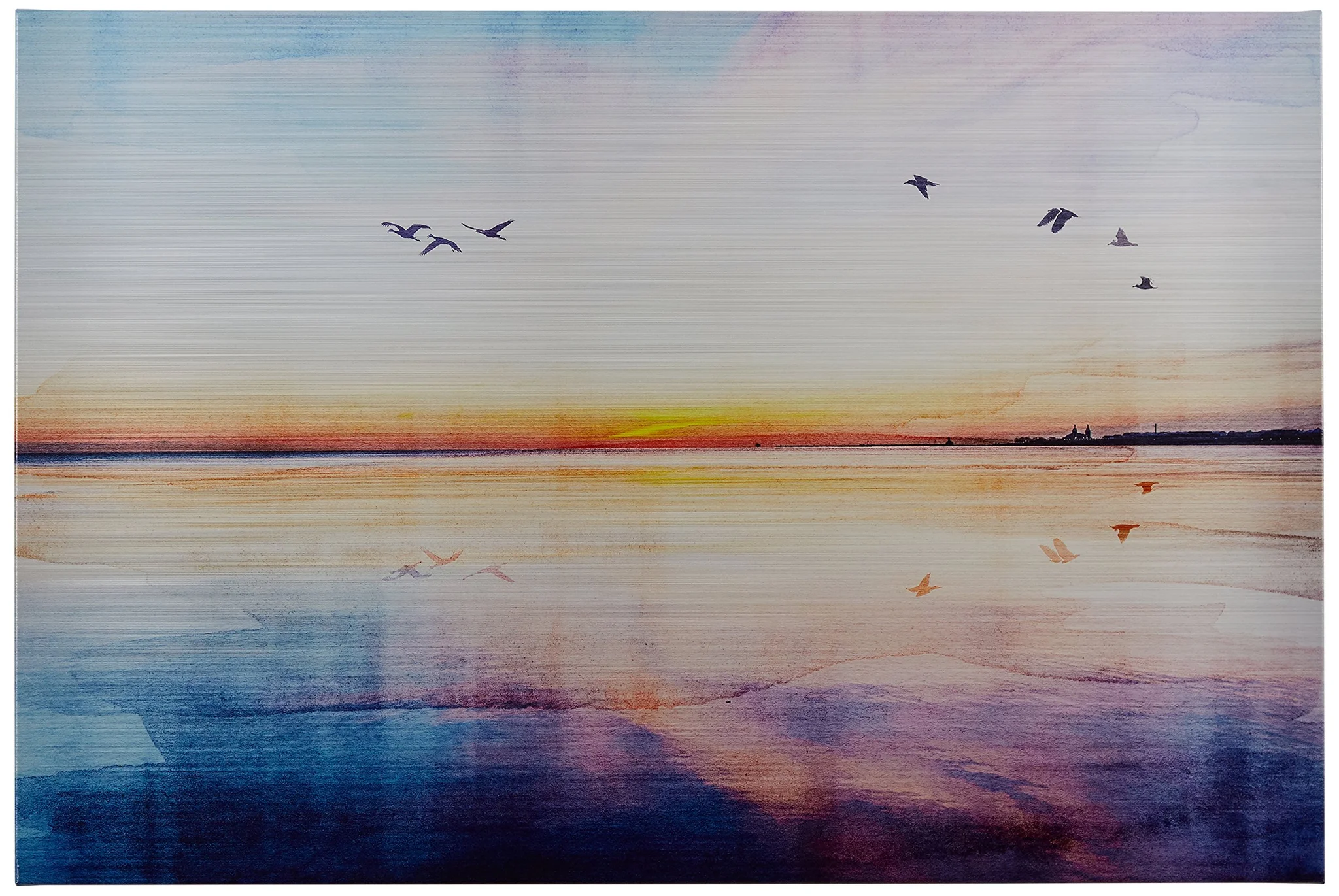 Seagulls Sunset Horizon Canvas Wall Art Print