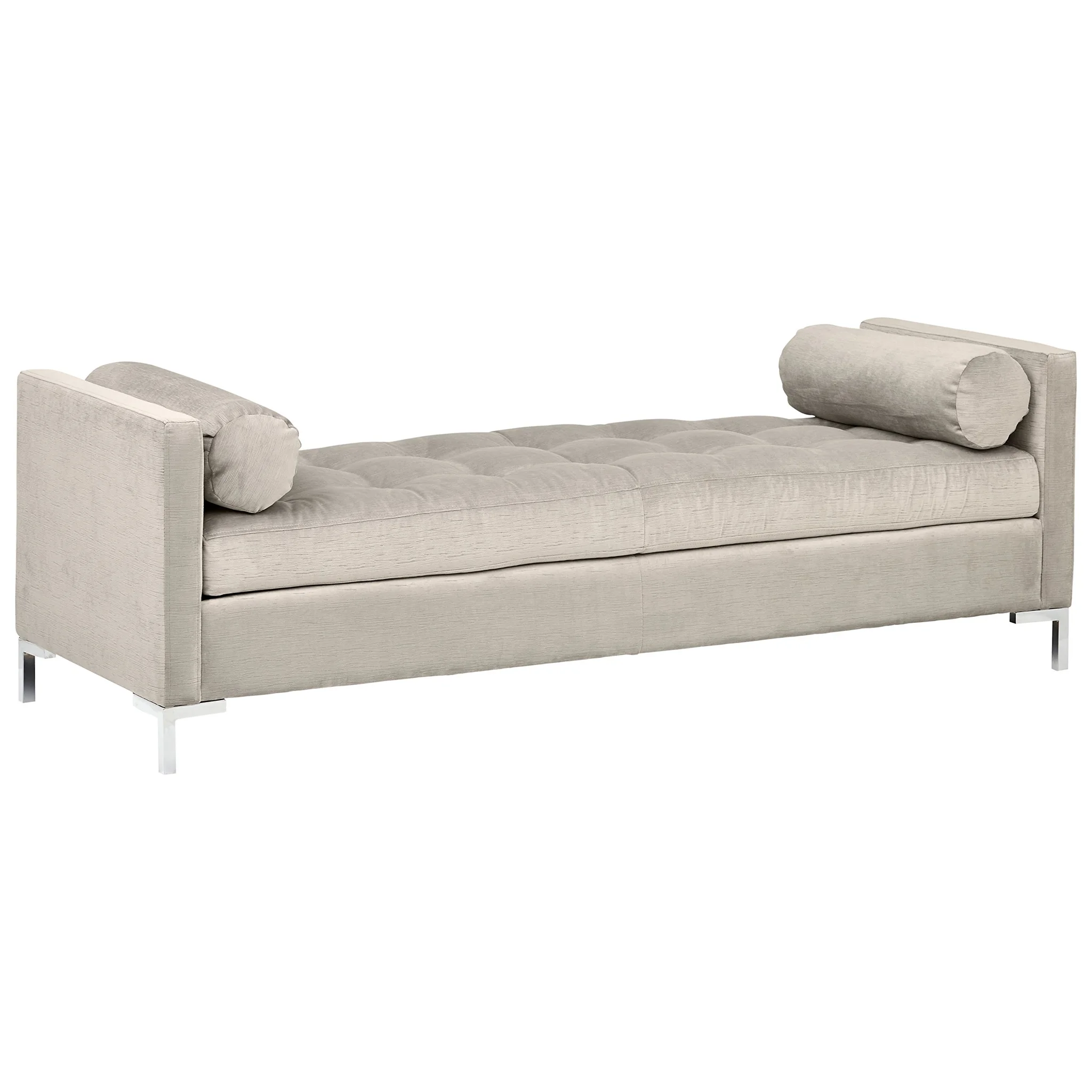 Mid-Century Modern Tufted Daybed Sofa with Bolster Pillows