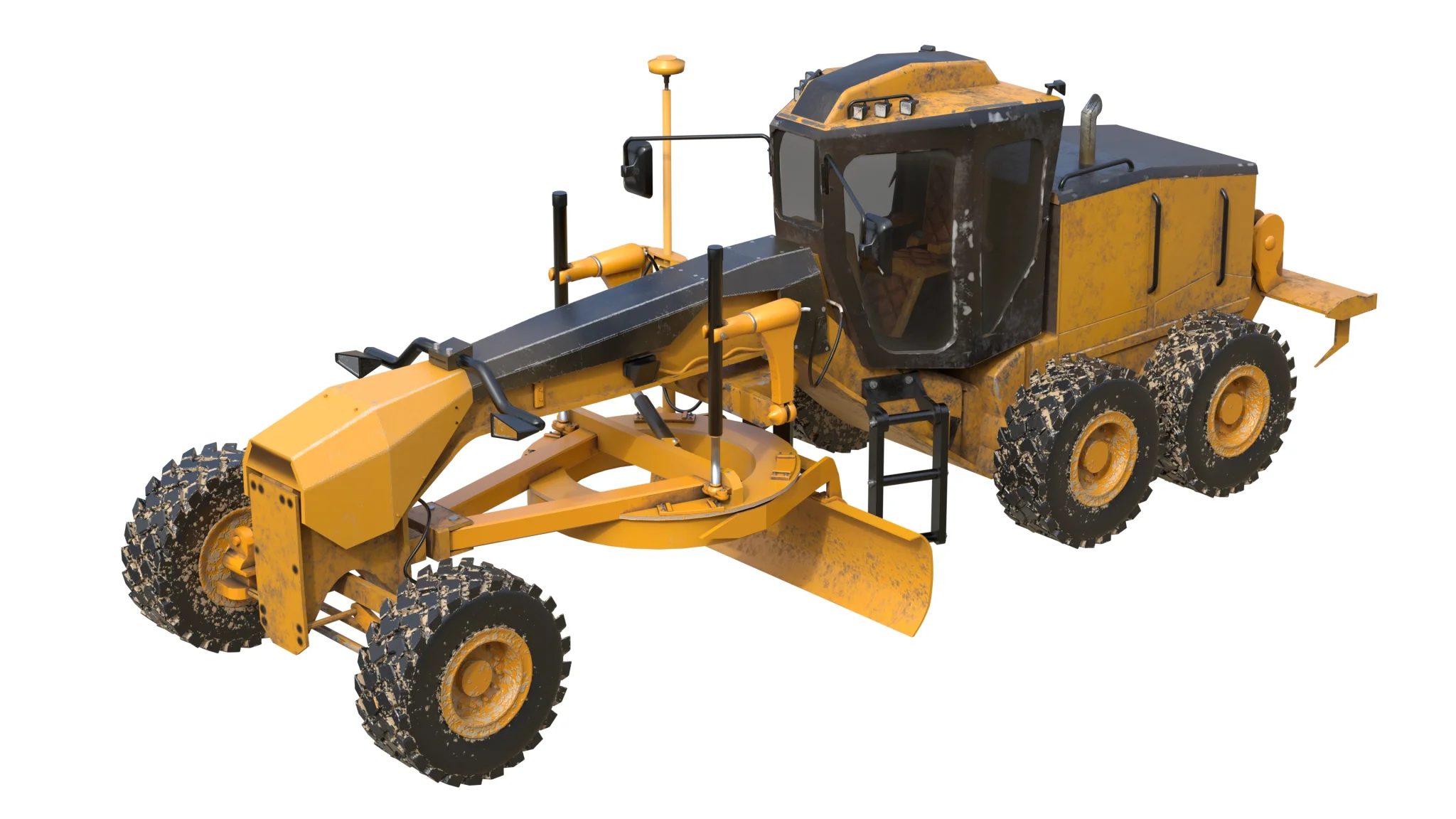 140M Motor Grader Industrial Vehicle, 3D model preview 2