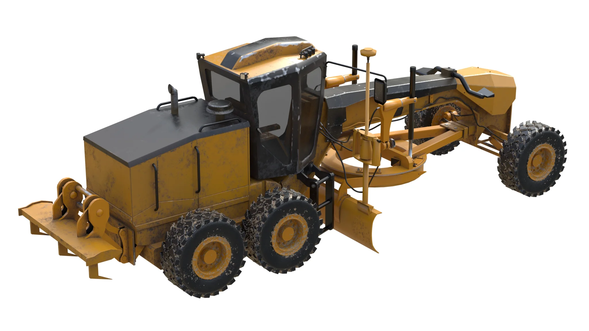 140M Motor Grader Industrial Vehicle, 3D model preview 3