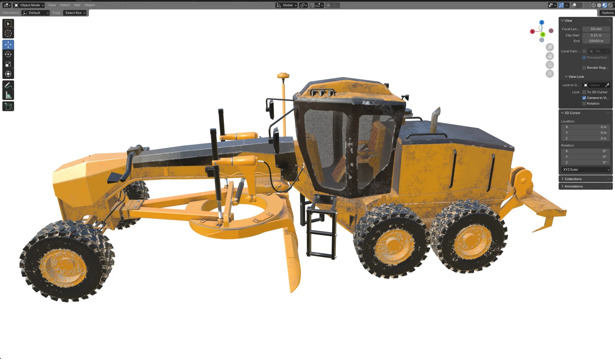 140M Motor Grader Industrial Vehicle, 3D model preview 1