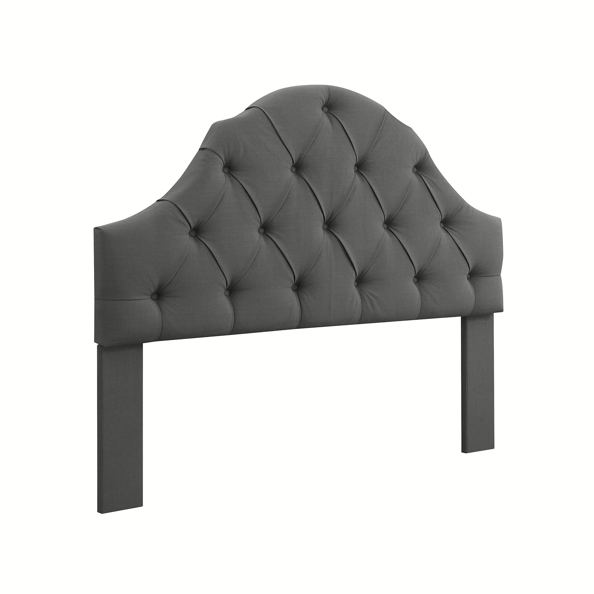 Arched Tufted Upholstered Headboard – Slate Grey Linen King Size