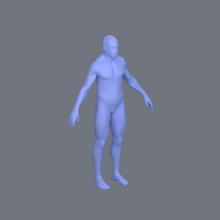 Basemesh Male Adult, 3D model preview 2