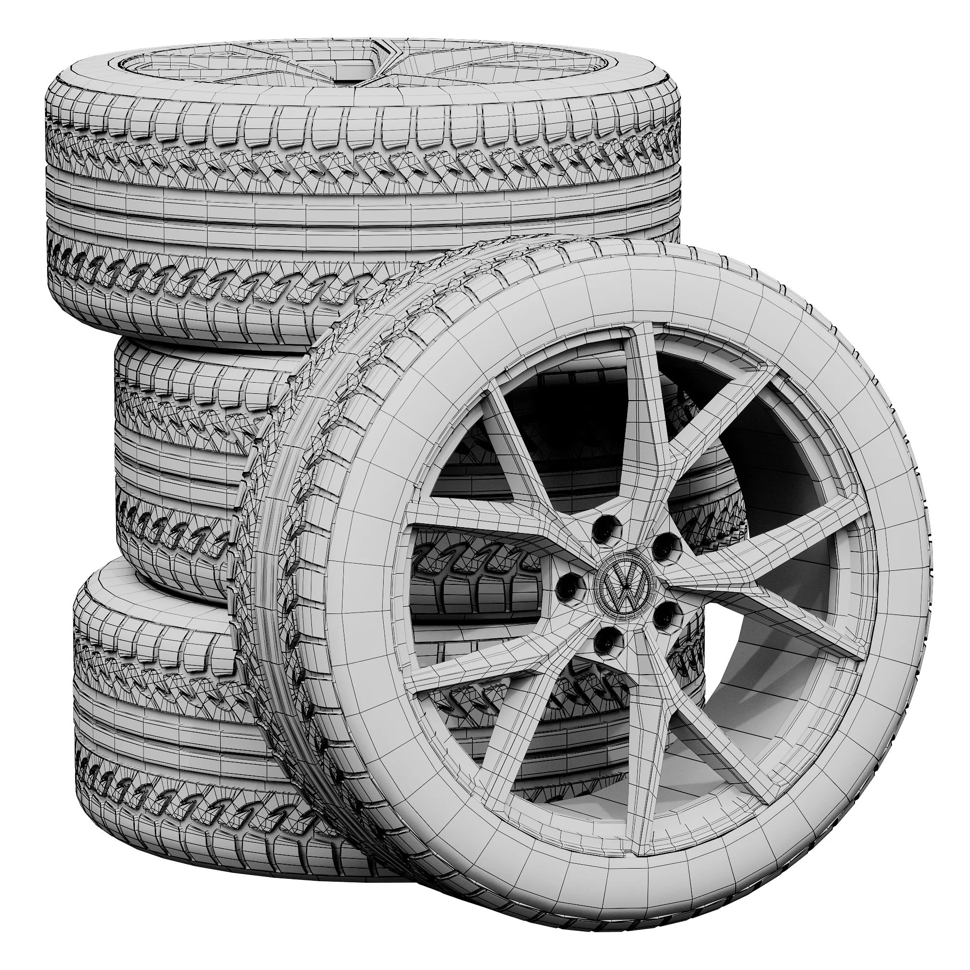 Volkswagen Tires 4 — 3D model preview 1