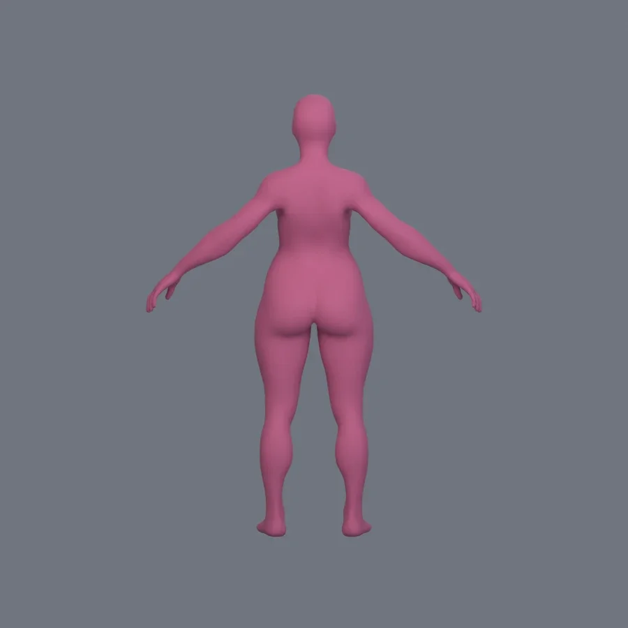 Basemesh Stylized Girl 01, 3D model preview 4