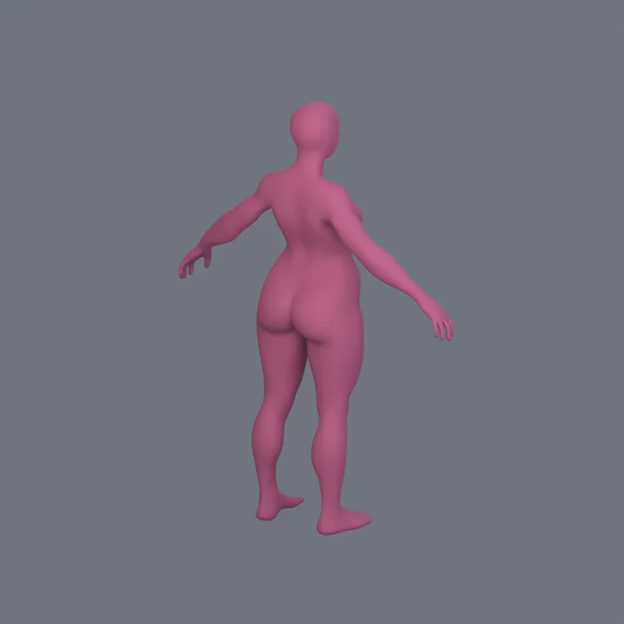Basemesh Stylized Girl 01, 3D model preview 7
