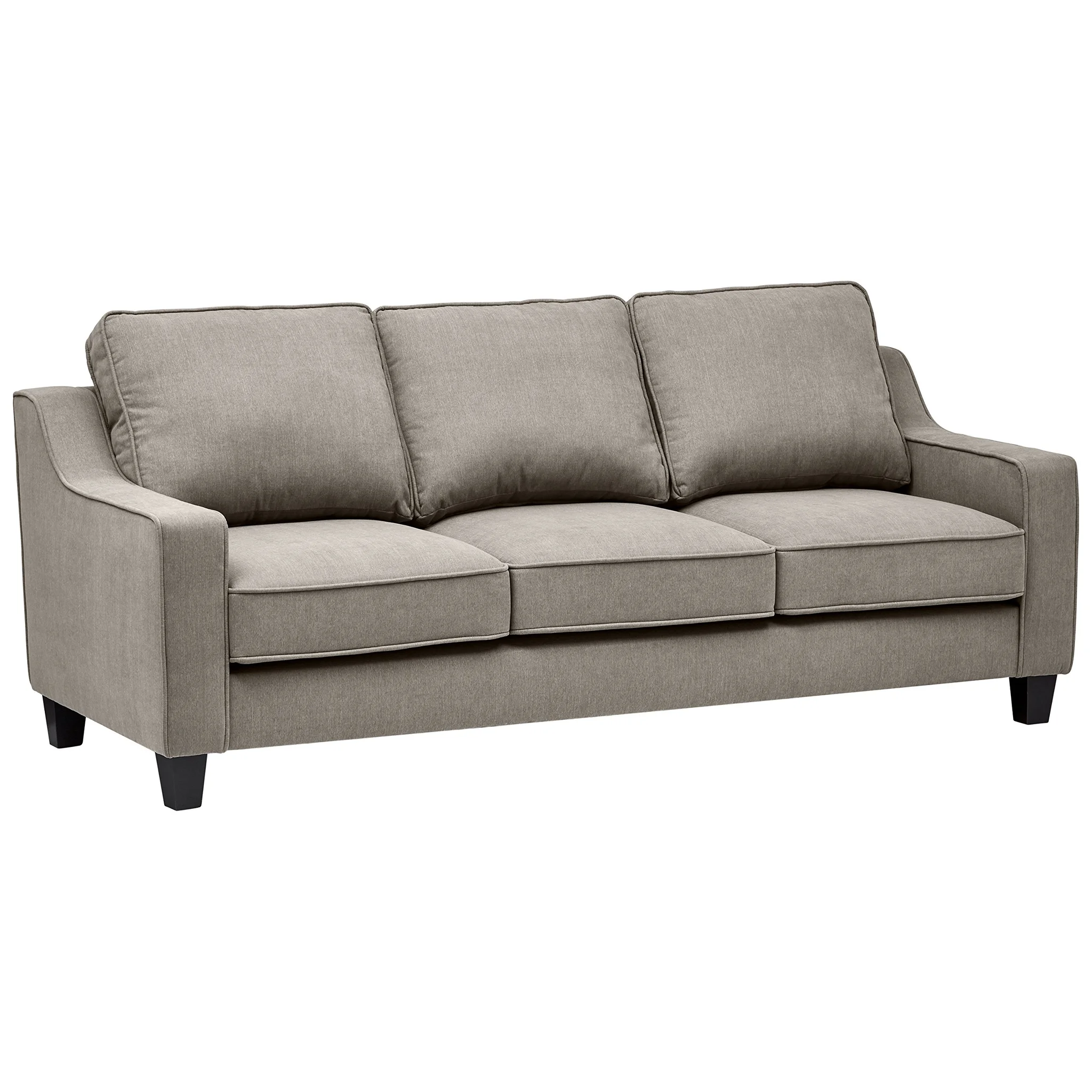 Modern Three-Seater Fabric Sofa in Slate Grey