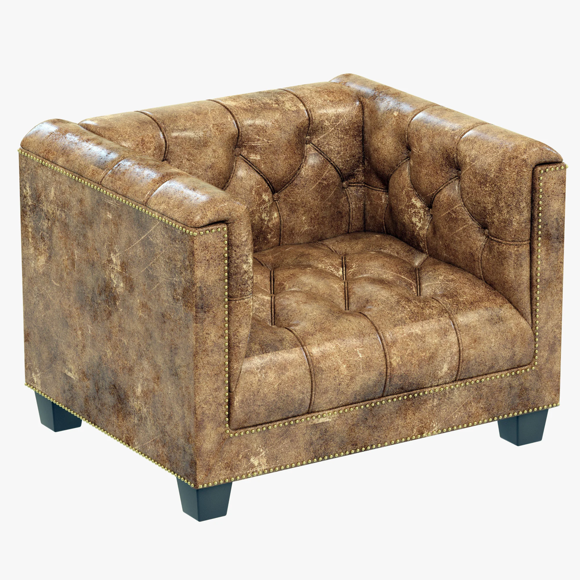 Restoration Hardware Savoy Leather Chair — 3D model preview 1