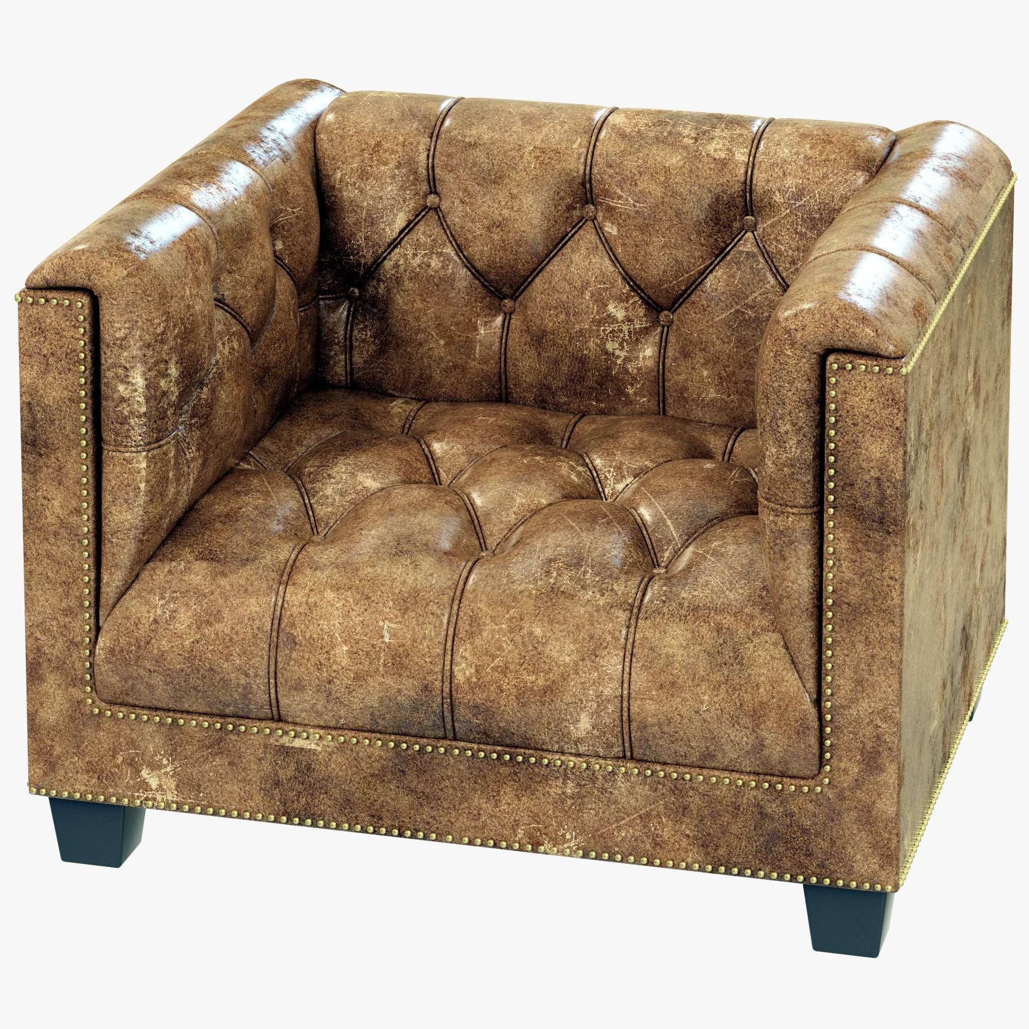 Restoration Hardware Savoy Leather Chair — 3D model preview 3