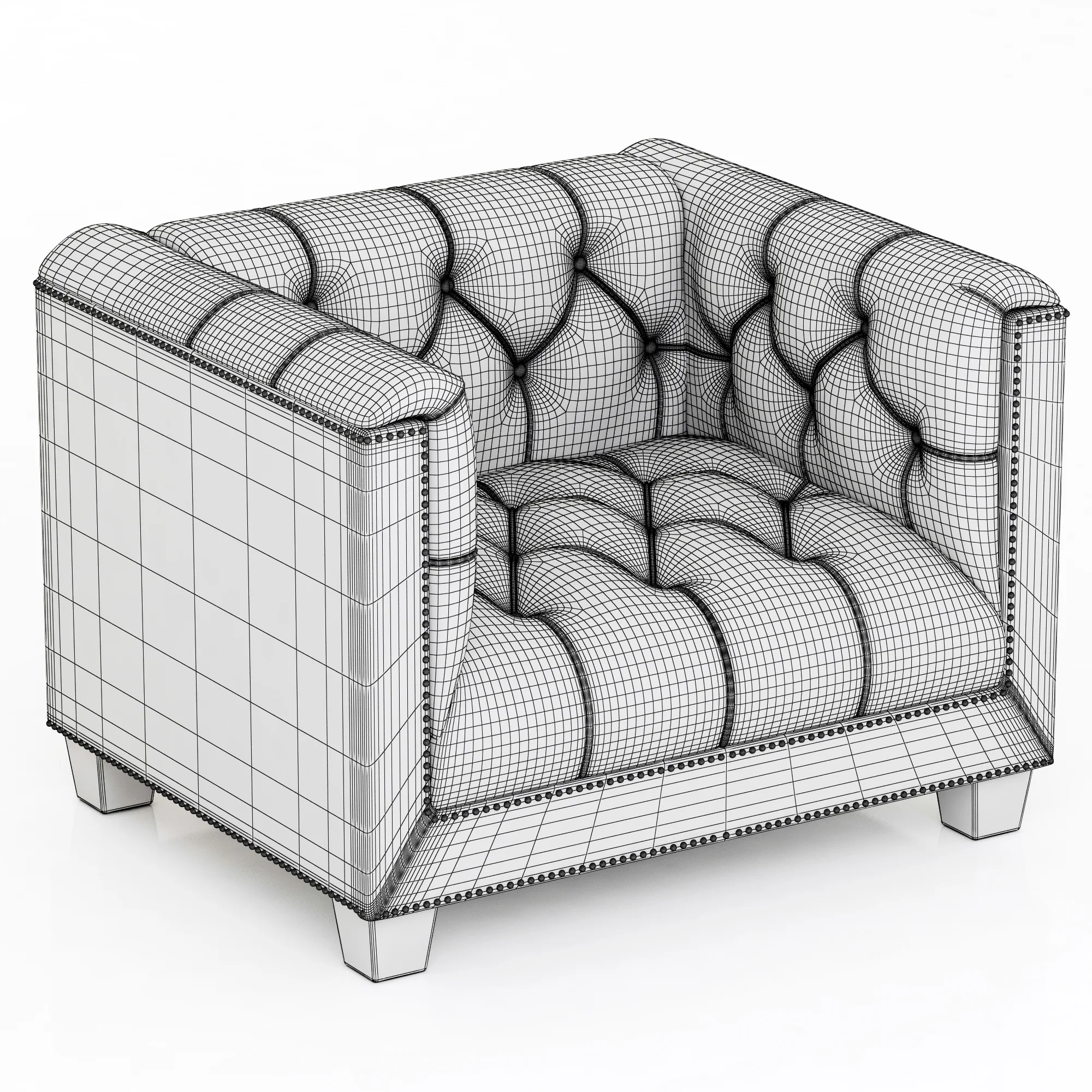 Restoration Hardware Savoy Leather Chair — 3D model preview 6