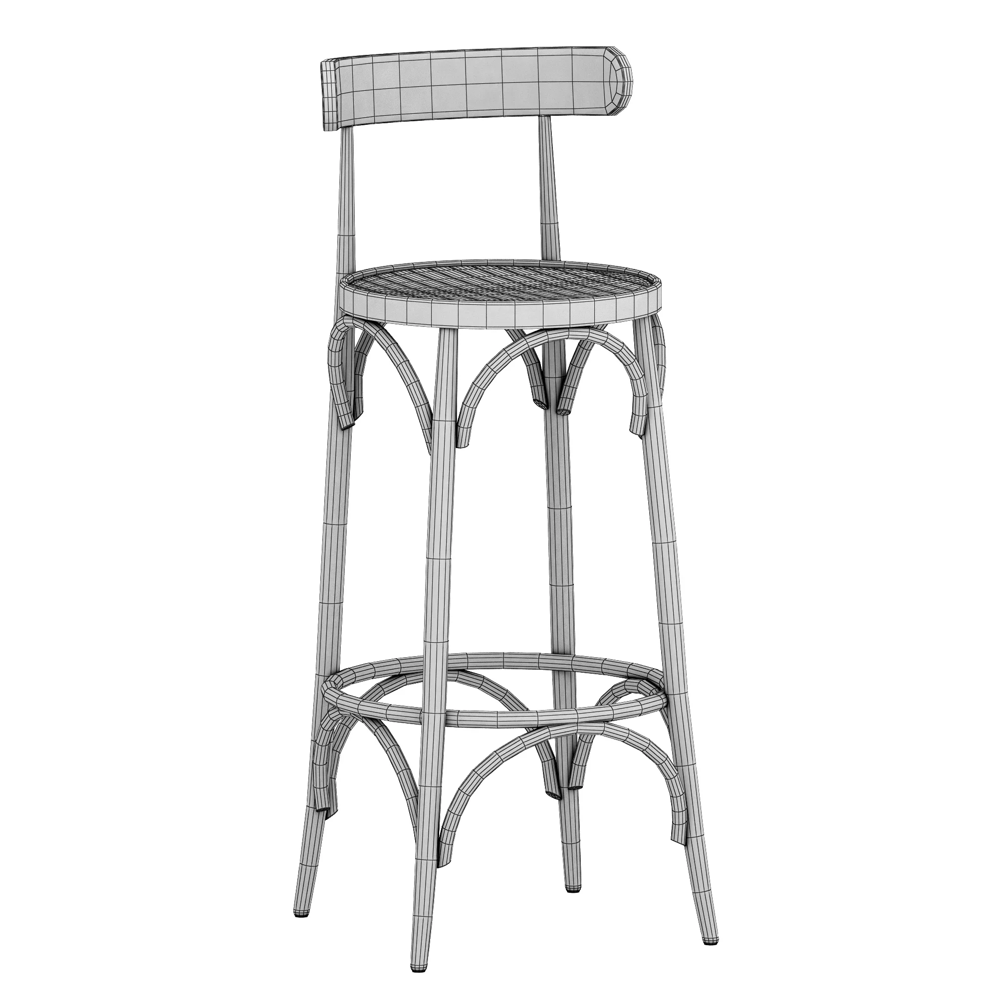 Vallese Stool — 3D model preview 8