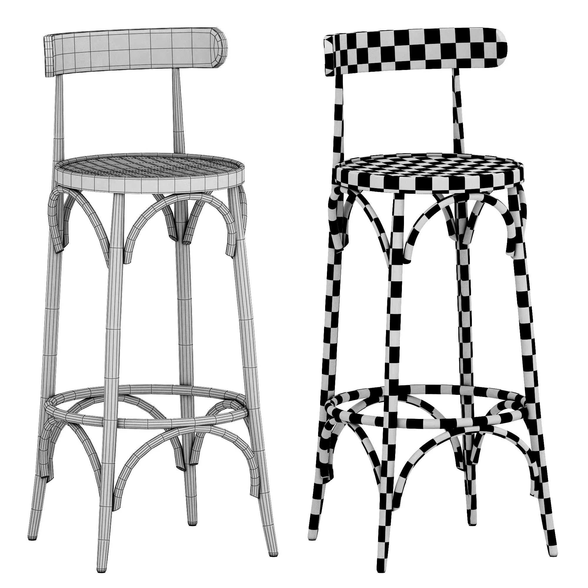 Vallese Stool — 3D model preview 9