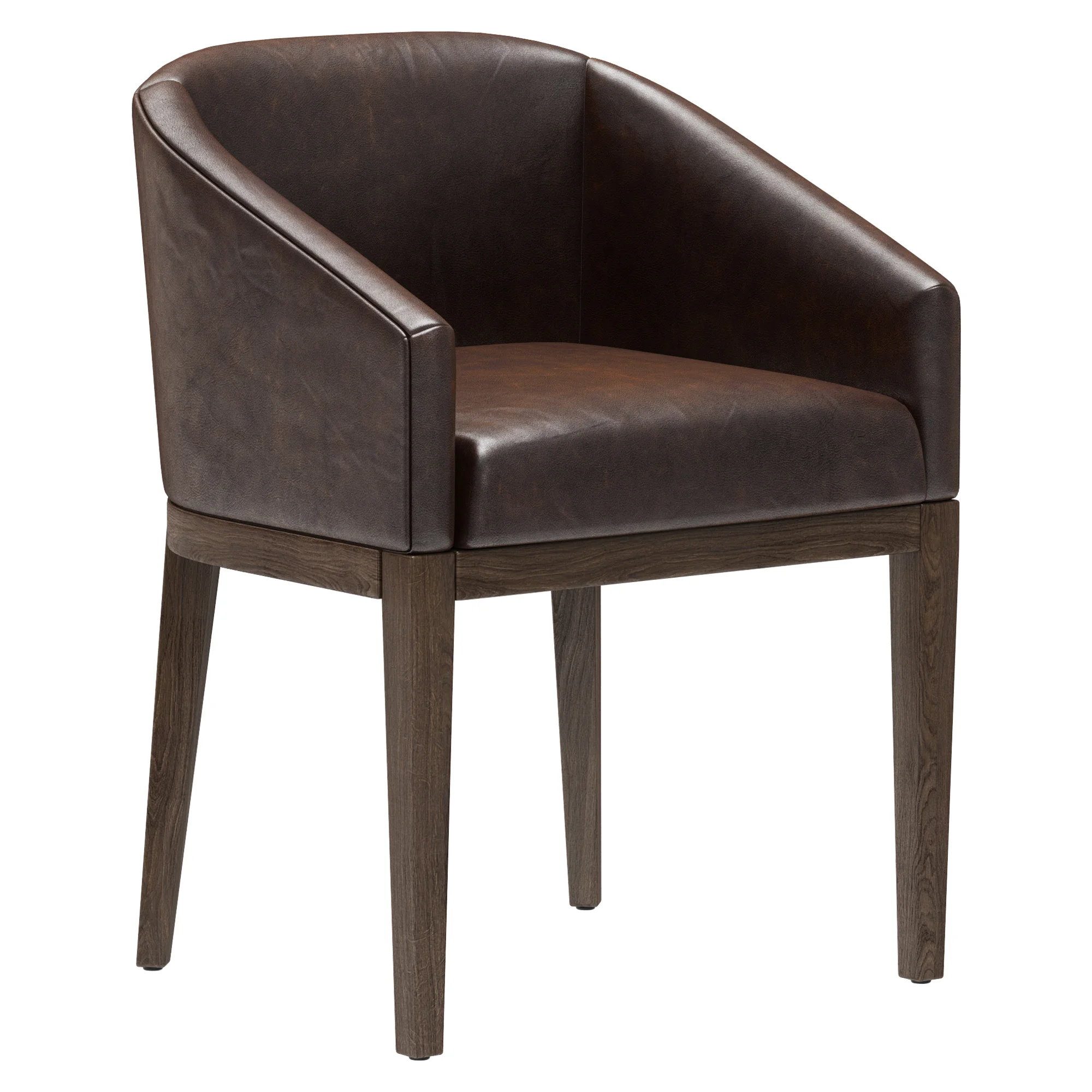Restoration Hardware Morgan Barrelback Slope Leather Armchair — 3D model preview 1