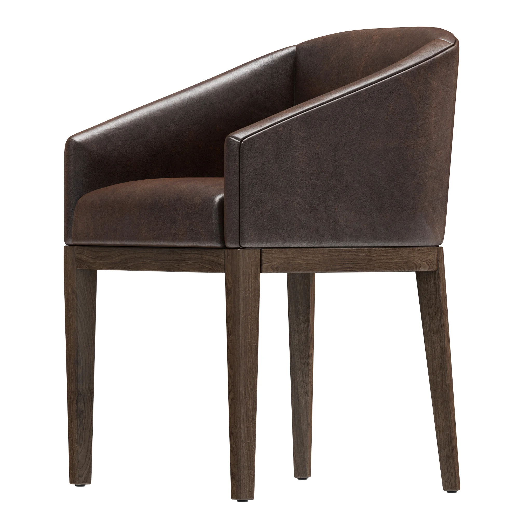 Restoration Hardware Morgan Barrelback Slope Leather Armchair — 3D model preview 2