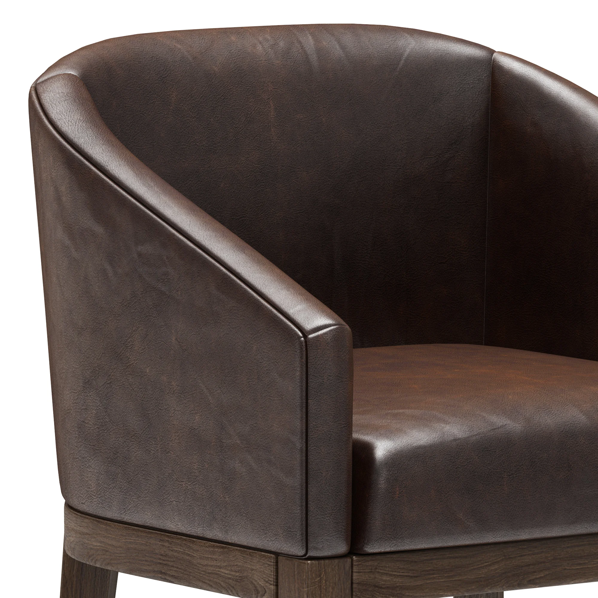 Restoration Hardware Morgan Barrelback Slope Leather Armchair — 3D model preview 3
