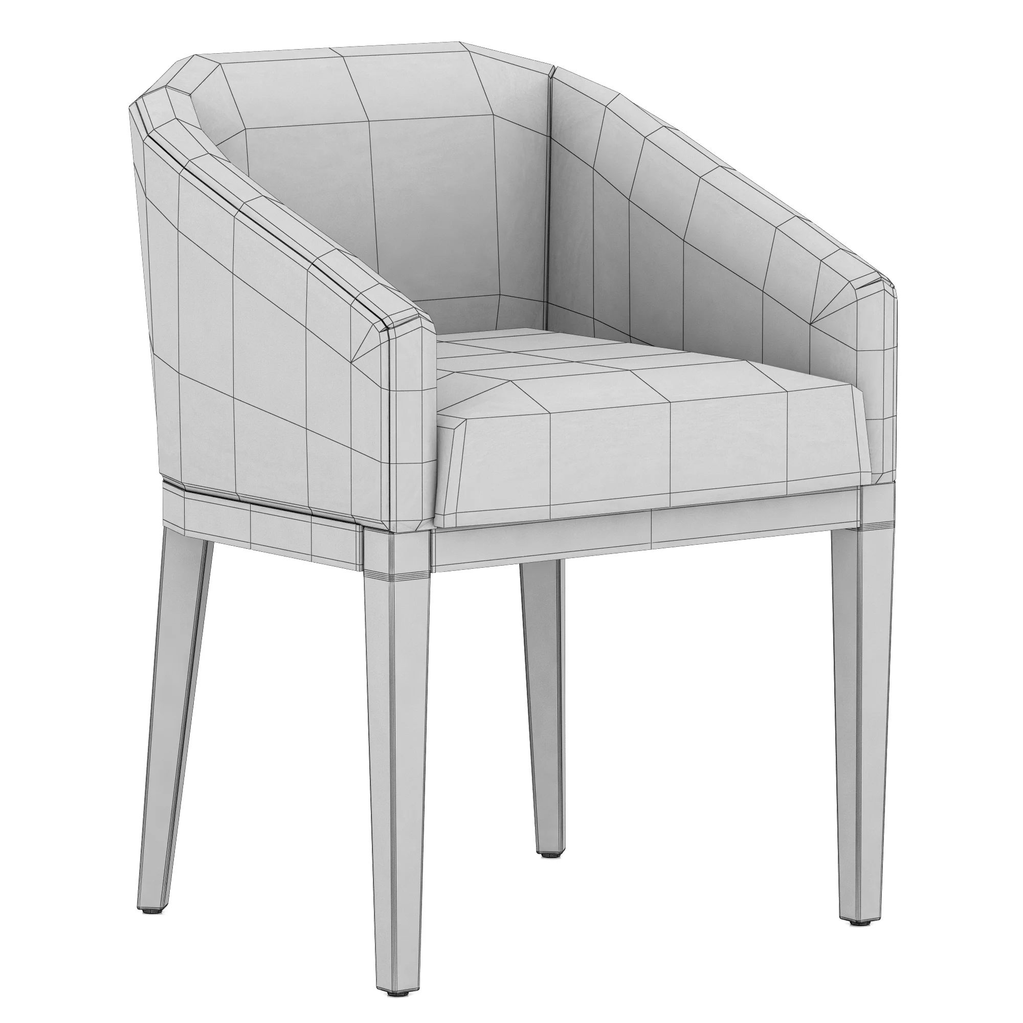 Restoration Hardware Morgan Barrelback Slope Leather Armchair — 3D model preview 7