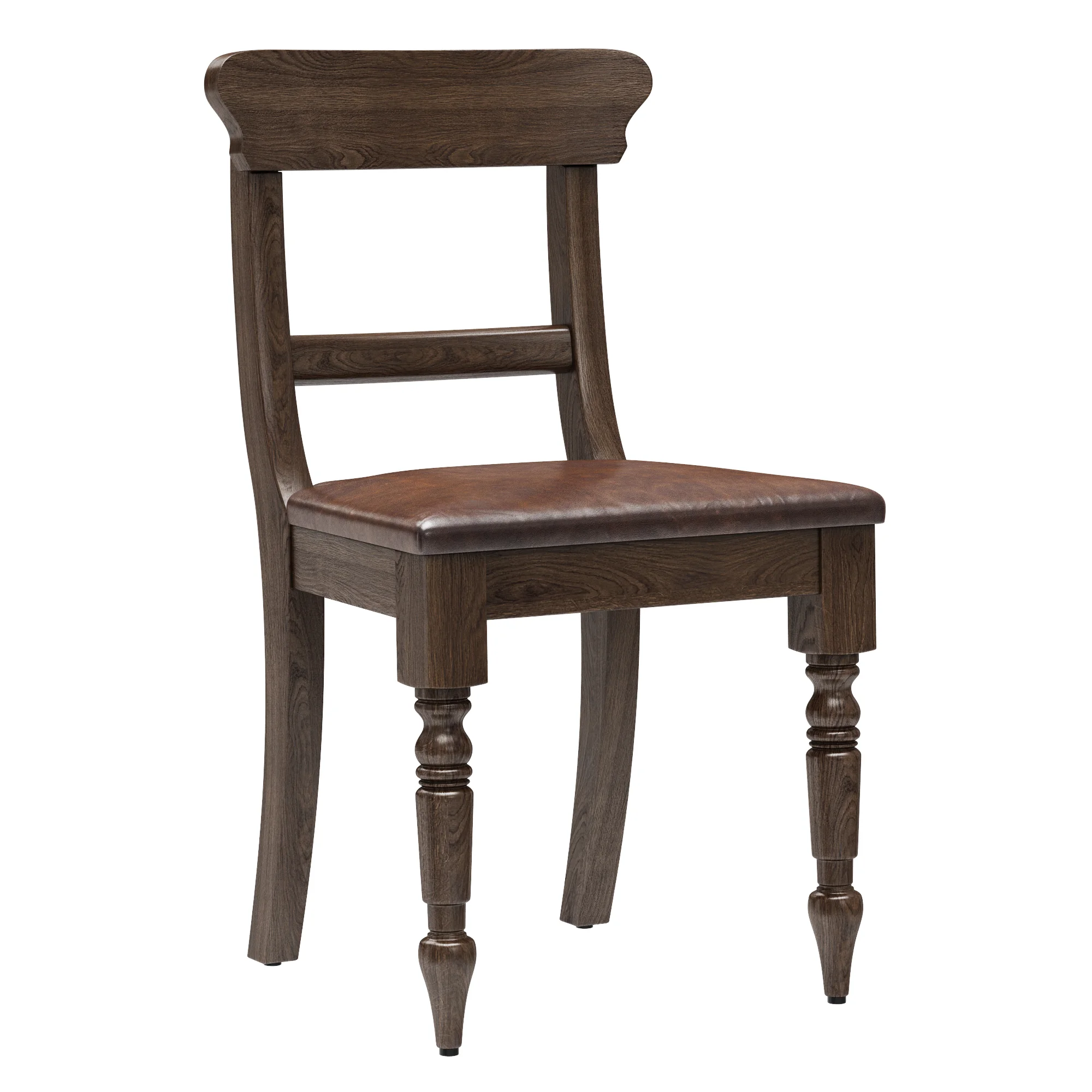 Restoration Hardware 19Th C. English Schoolhouse Leather Side Chair — 3D model preview 1