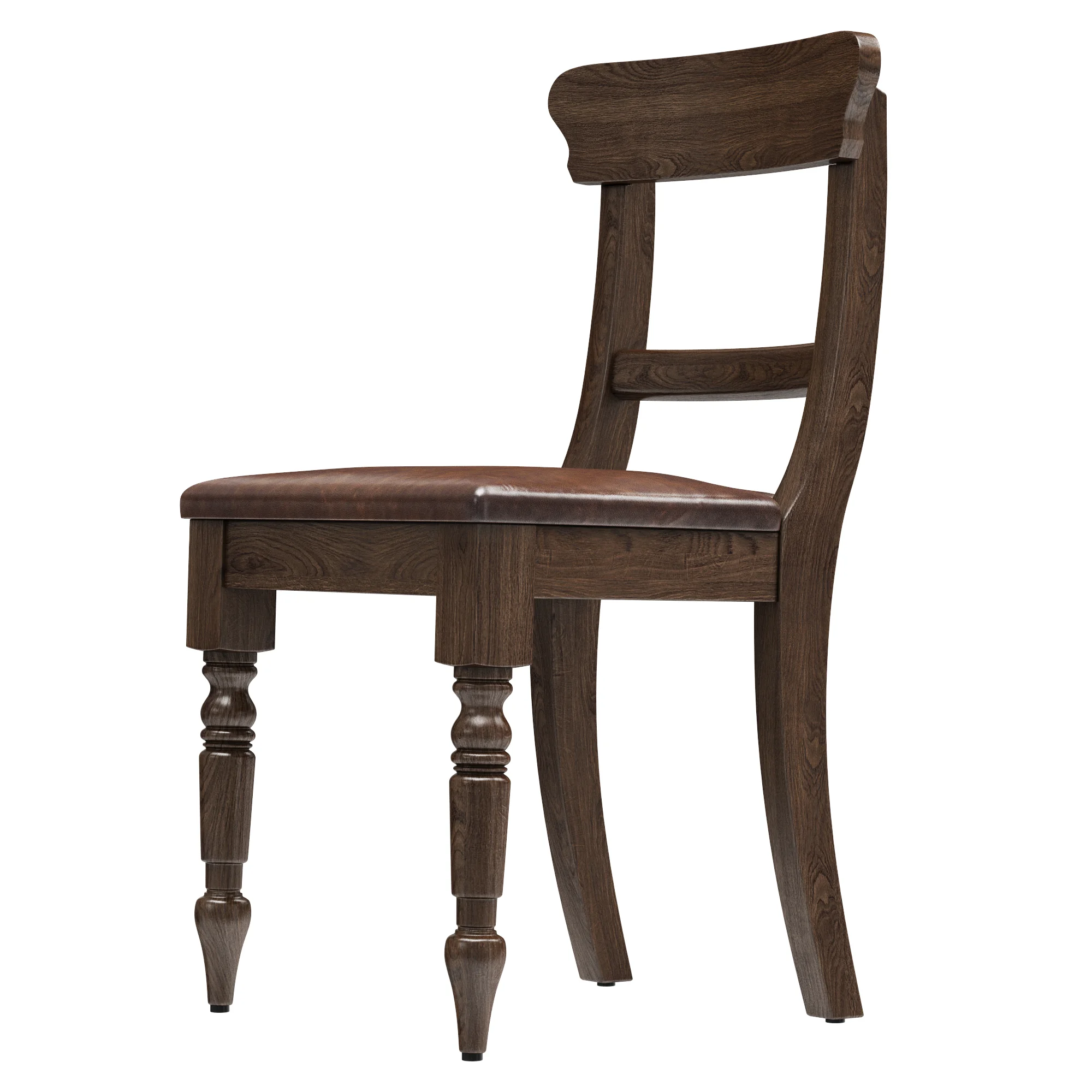 Restoration Hardware 19Th C. English Schoolhouse Leather Side Chair — 3D model preview 3