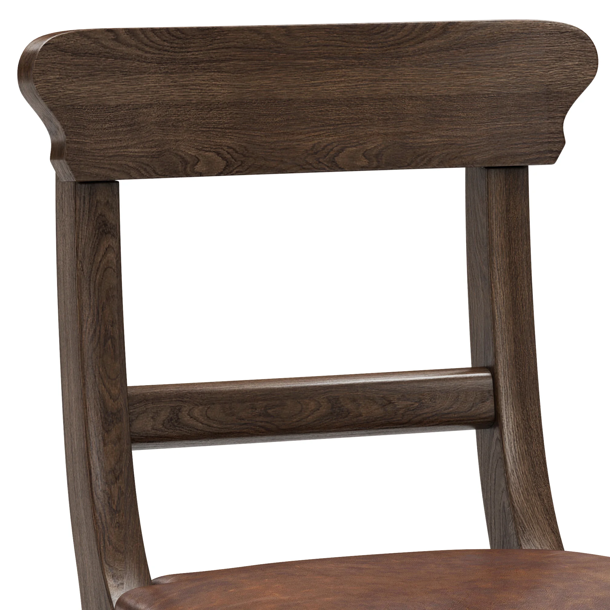 Restoration Hardware 19Th C. English Schoolhouse Leather Side Chair — 3D model preview 4