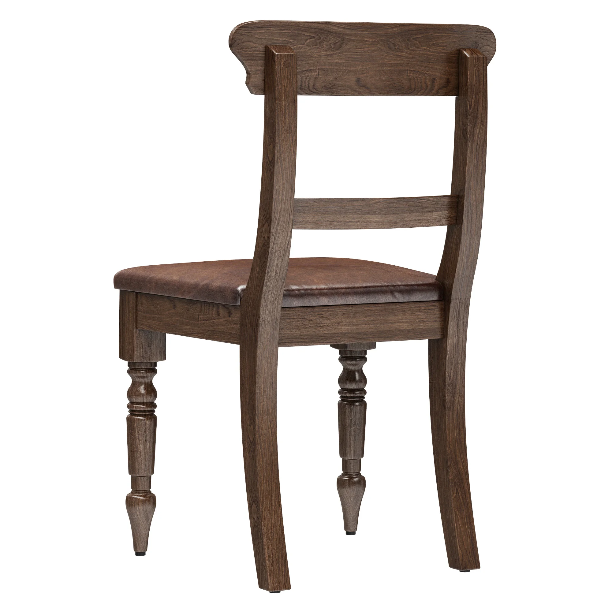 Restoration Hardware 19Th C. English Schoolhouse Leather Side Chair — 3D model preview 5