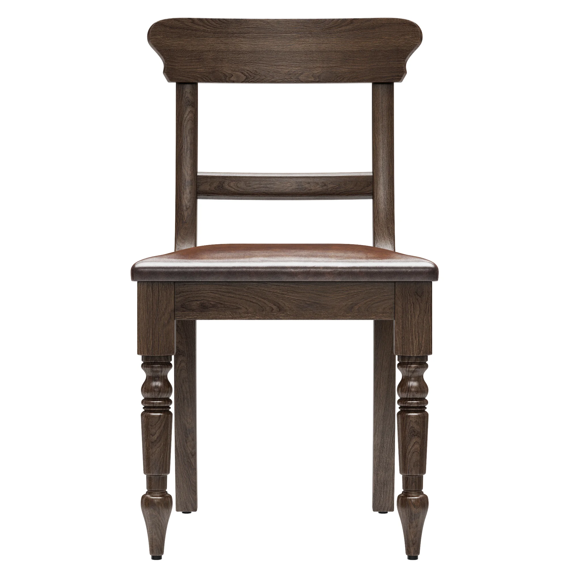 Restoration Hardware 19Th C. English Schoolhouse Leather Side Chair — 3D model preview 7