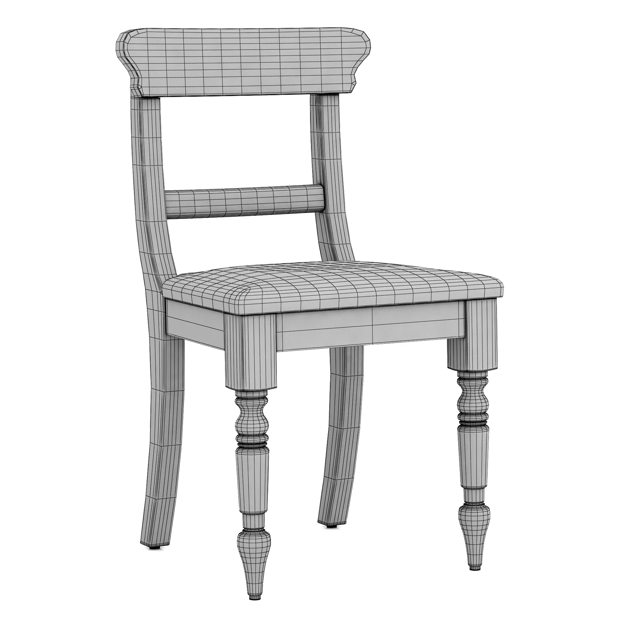 Restoration Hardware 19Th C. English Schoolhouse Leather Side Chair — 3D model preview 8